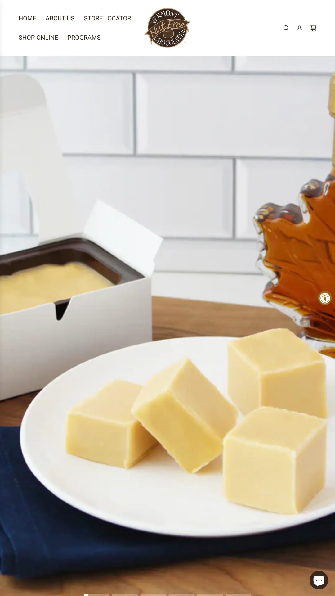 Screenshot: the Vermont Nut Free website.