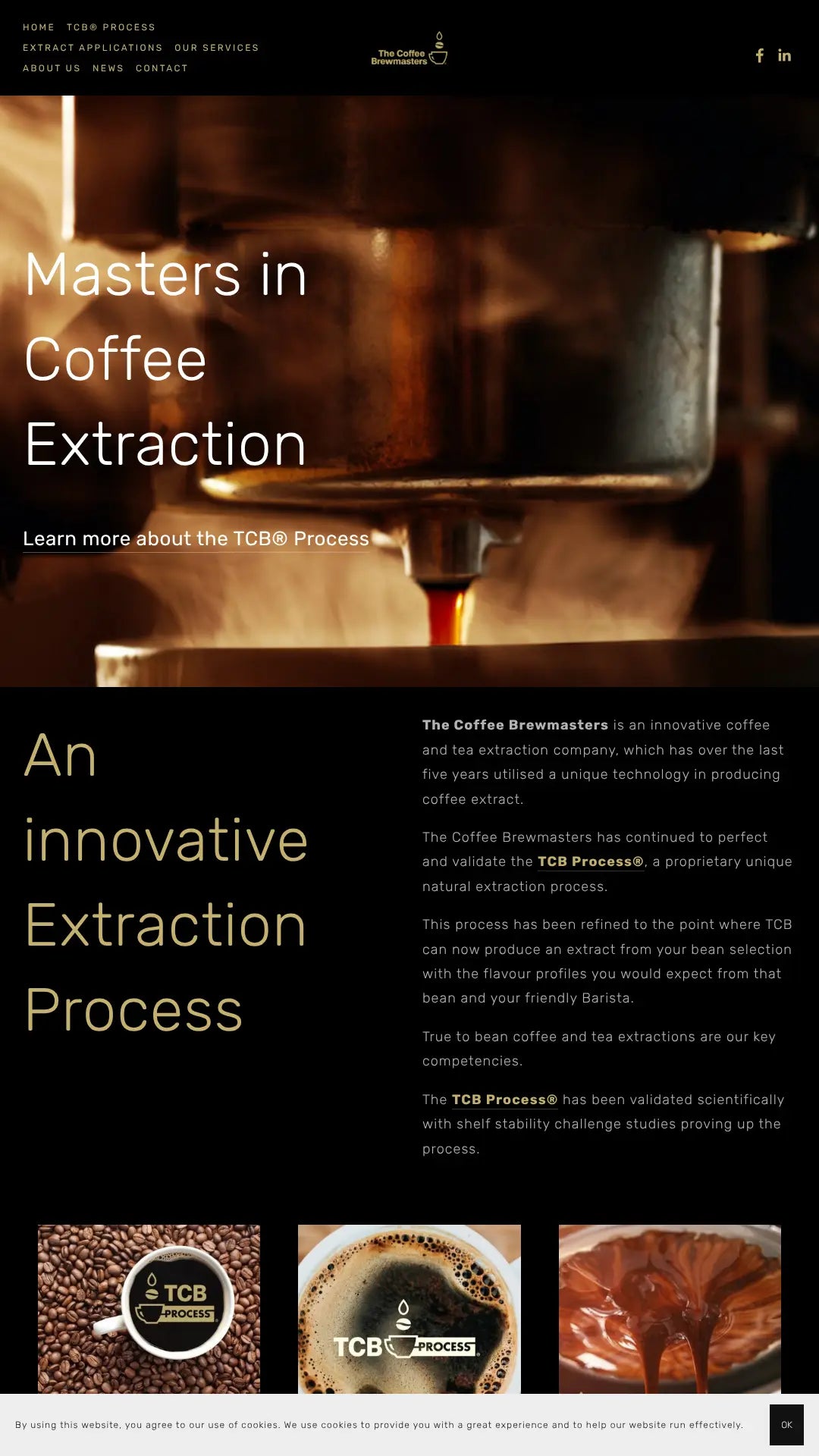 Screenshot: the The Coffee Brewmasters website.