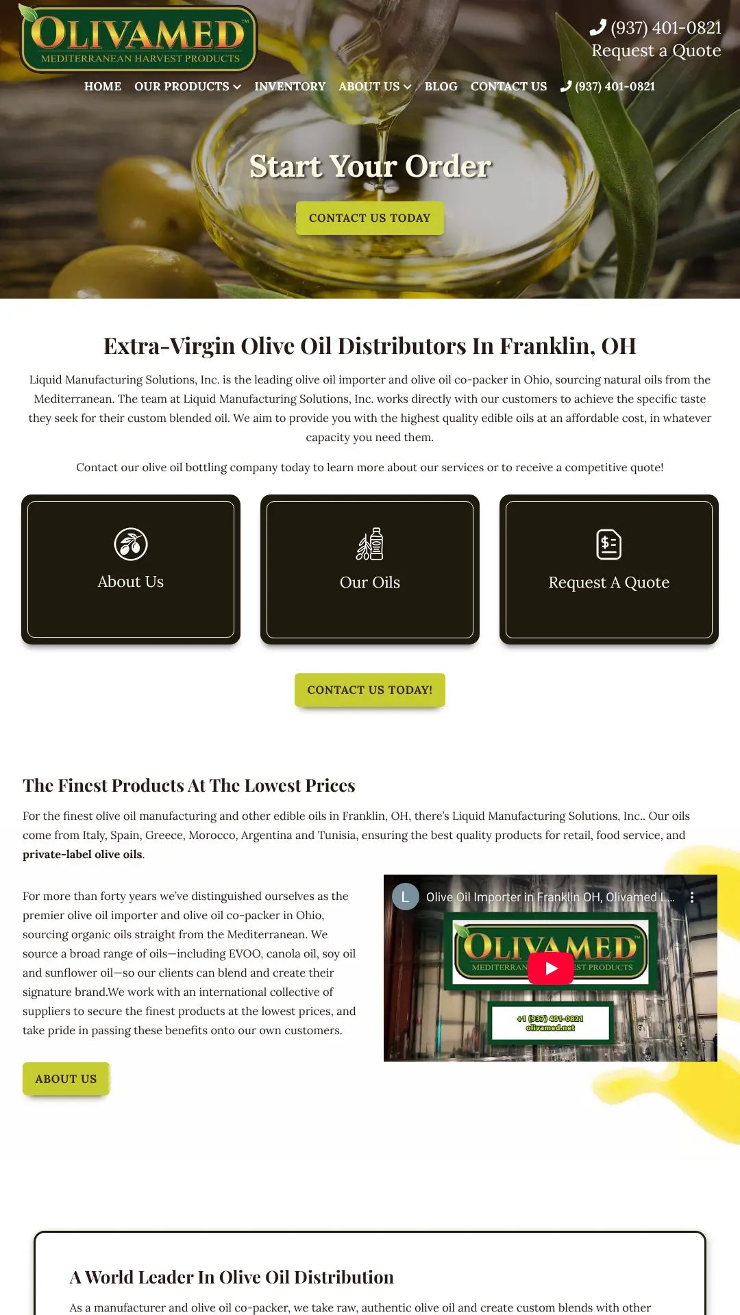 Screenshot: the Oliva Med website.