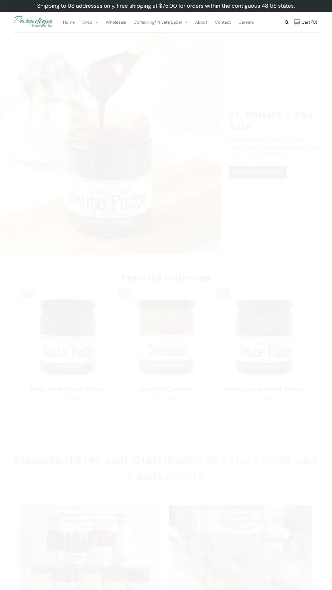 Screenshot: the Paradigm Foodworks website.