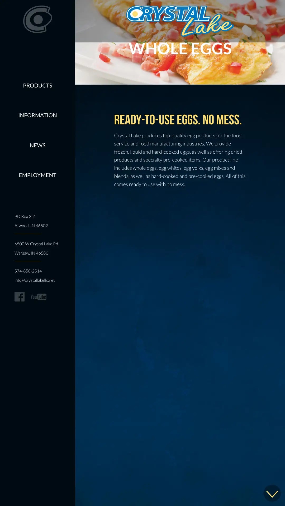 Screenshot: the Crystal Lake LLC website.