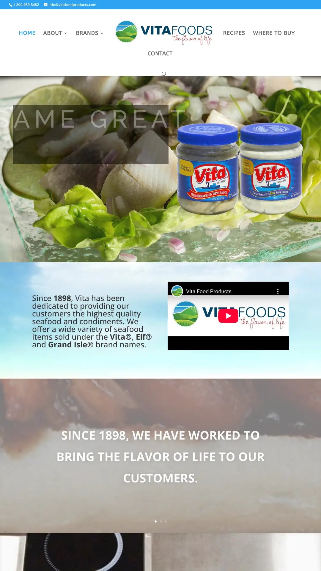 Screenshot: the Vita Food Products website.