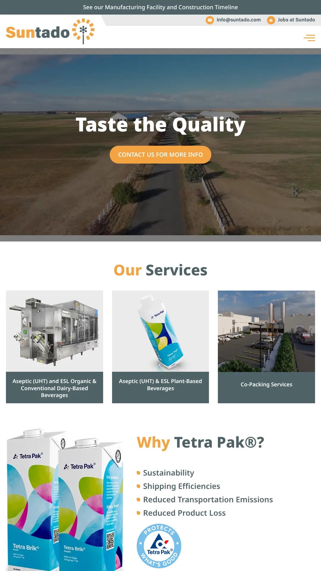 Screenshot: the Suntado, LLC website.