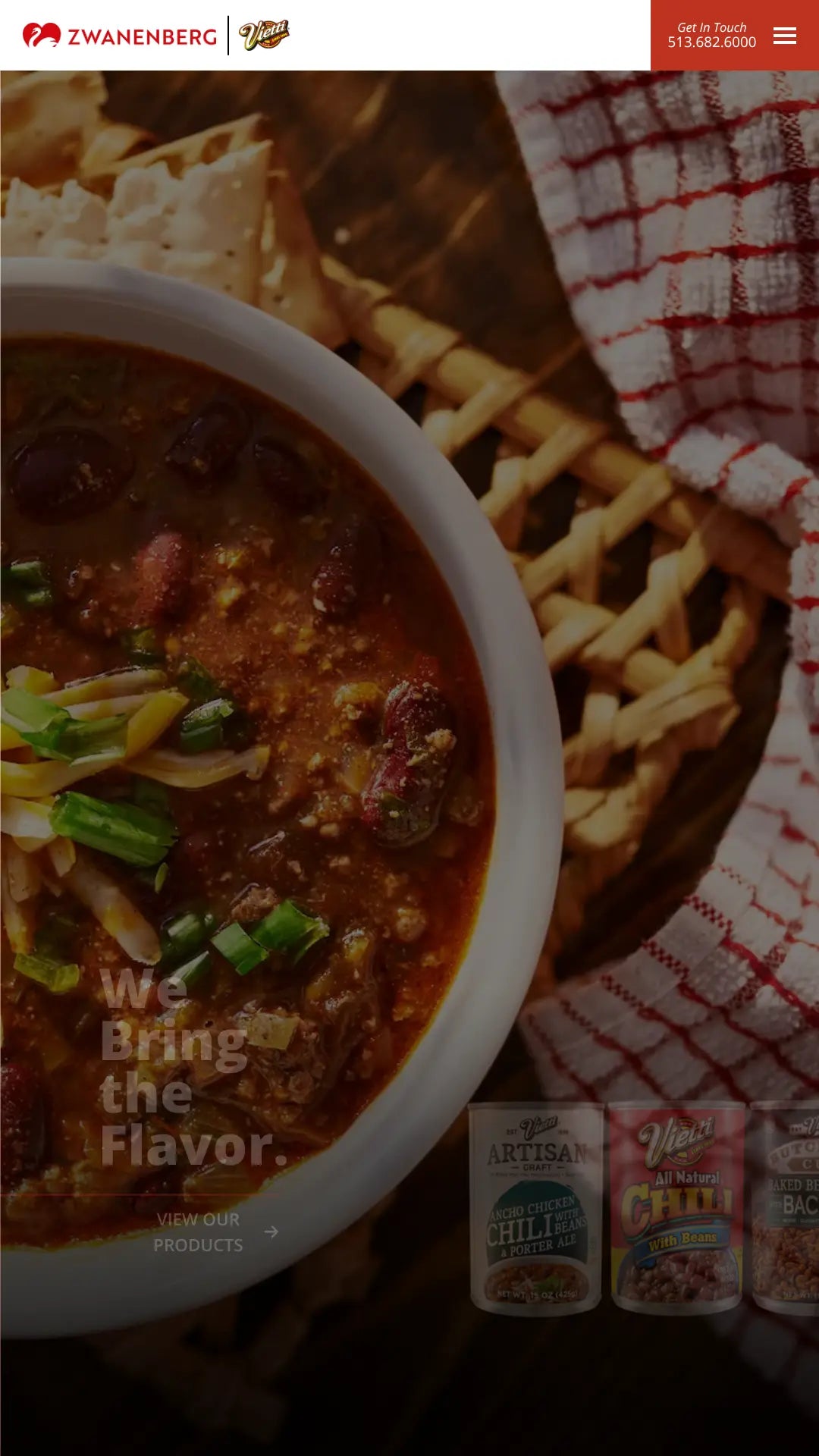 Screenshot: the Zwanenberg Food Group website.