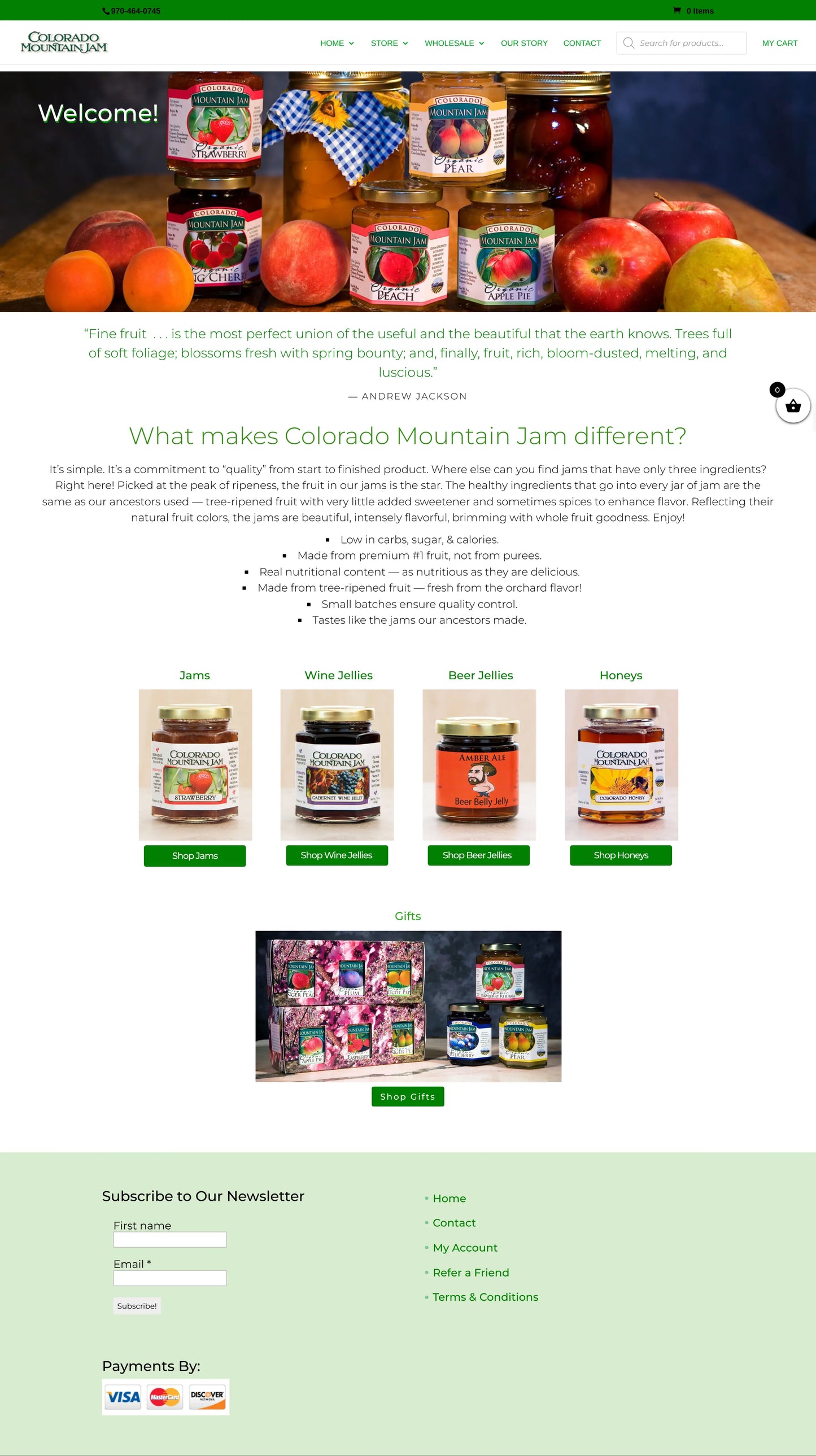 Screenshot: the Colorado Mountain Jams website.