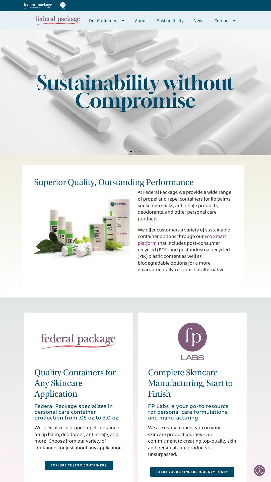 Screenshot: the Federal Package website.