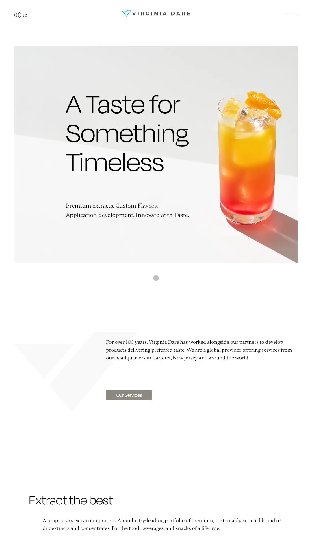 Screenshot: the Virginia Dare website.