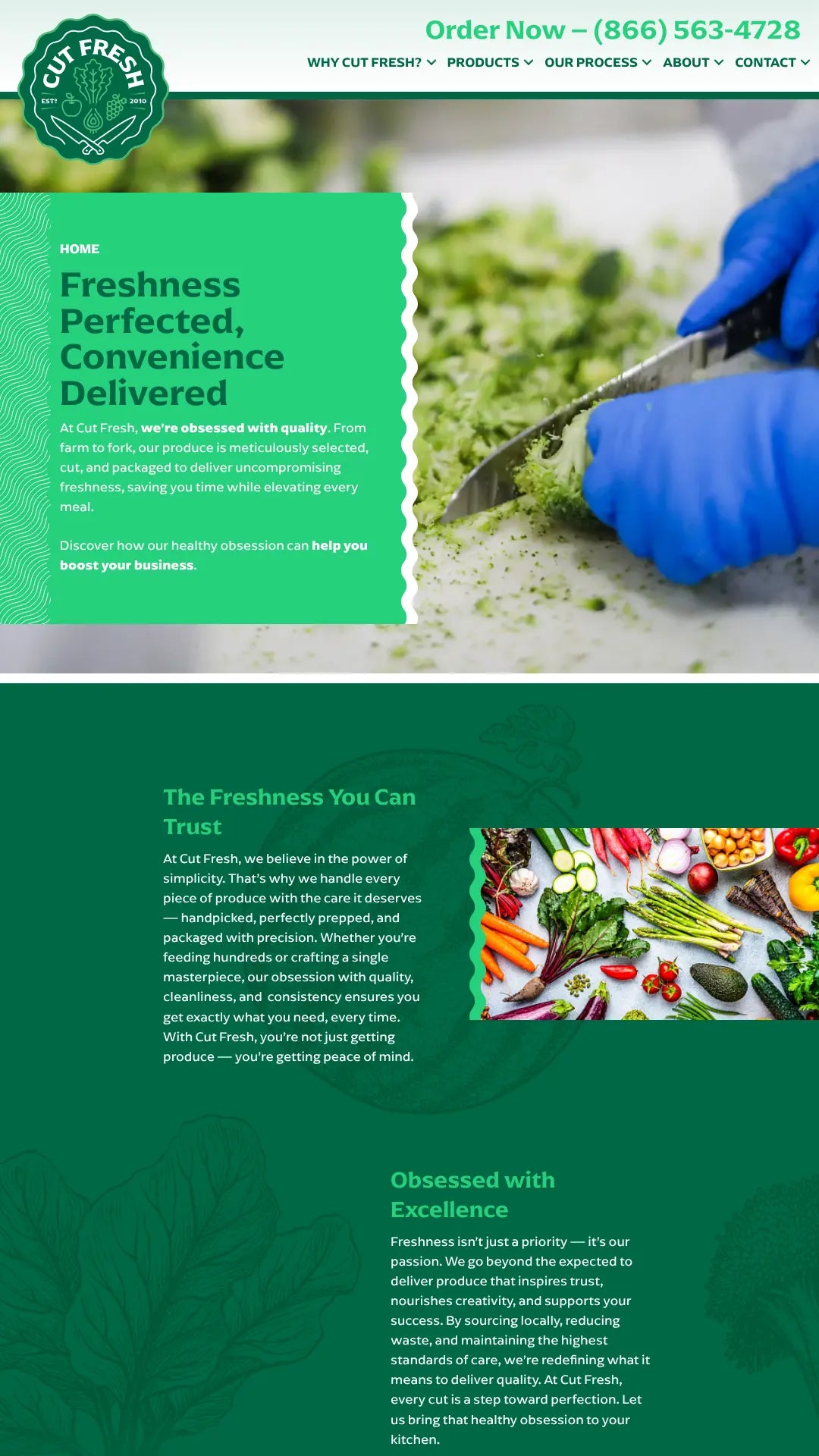 Screenshot: the CutFresh website.