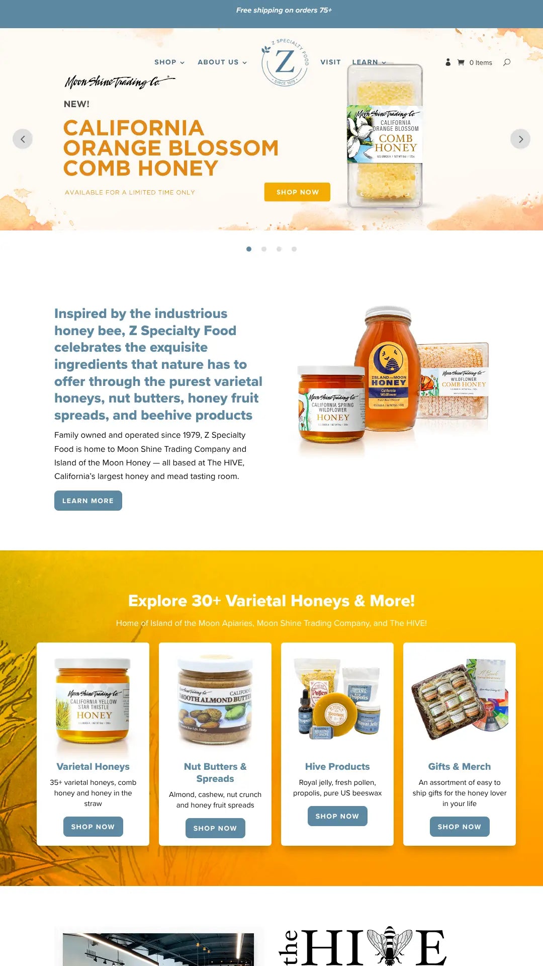 Screenshot: the Z Specialty Food LLC website.