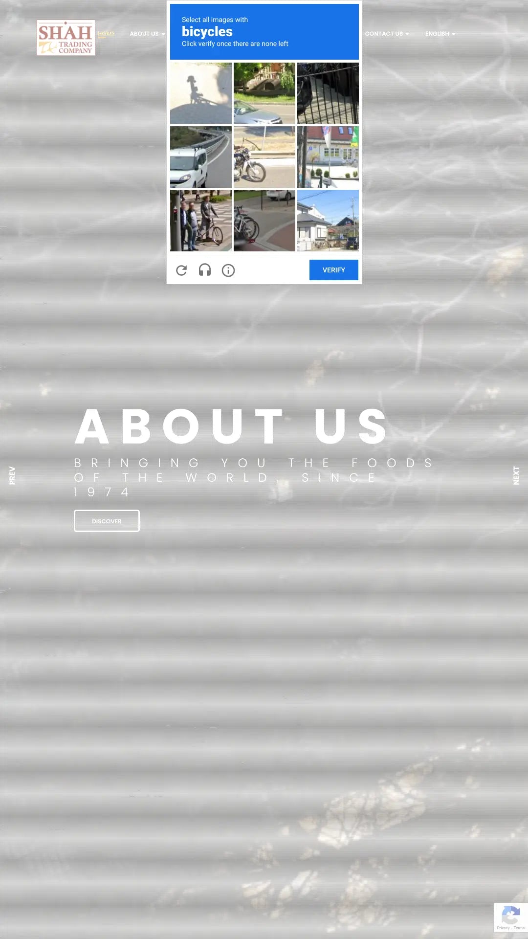 Screenshot: the Shah Trading Co website.