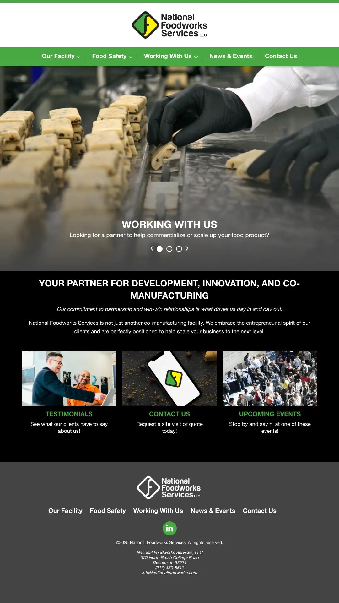 Screenshot: the National Food Works website.