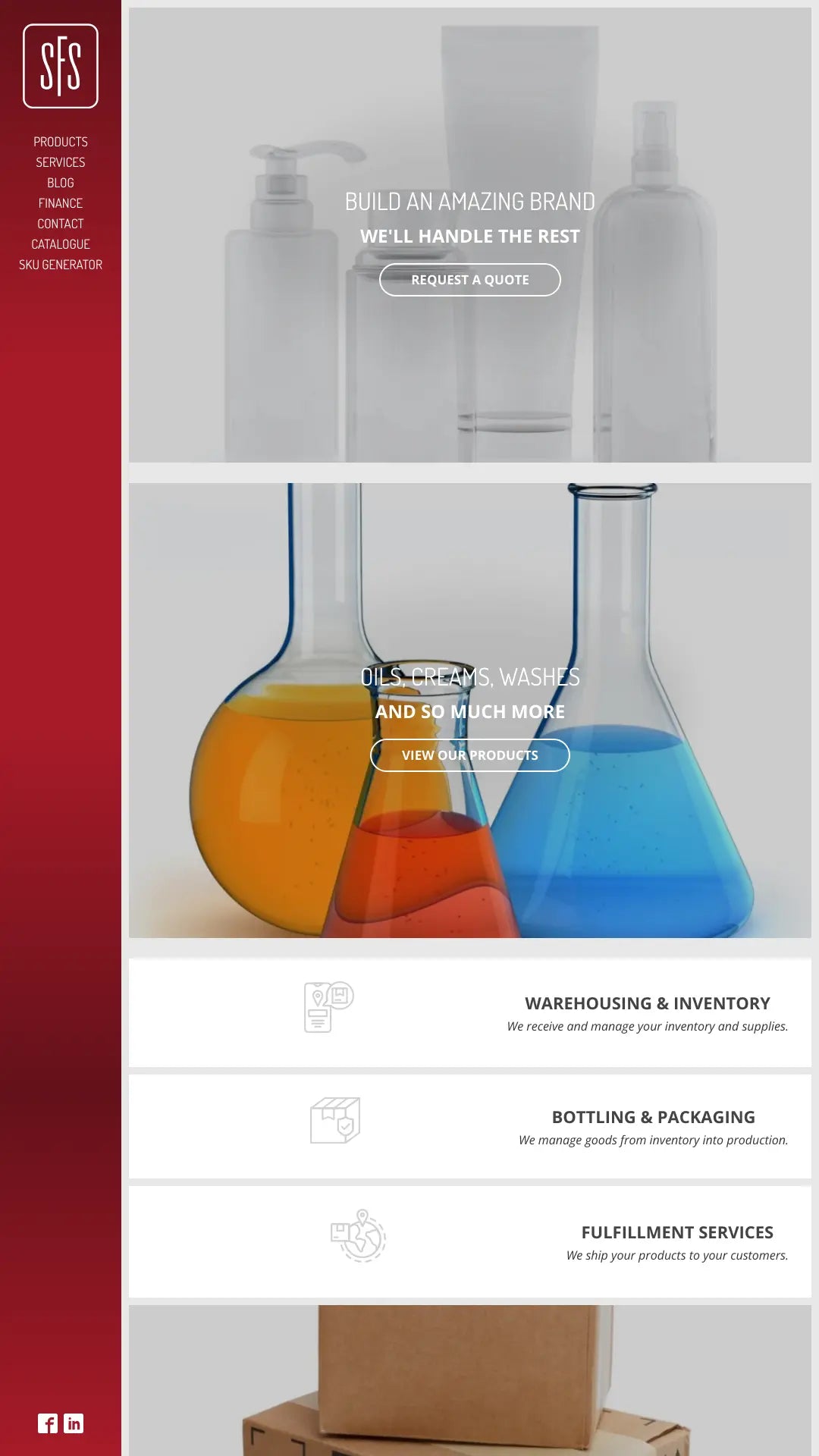 Screenshot: the Simplicity Filling Systems website.