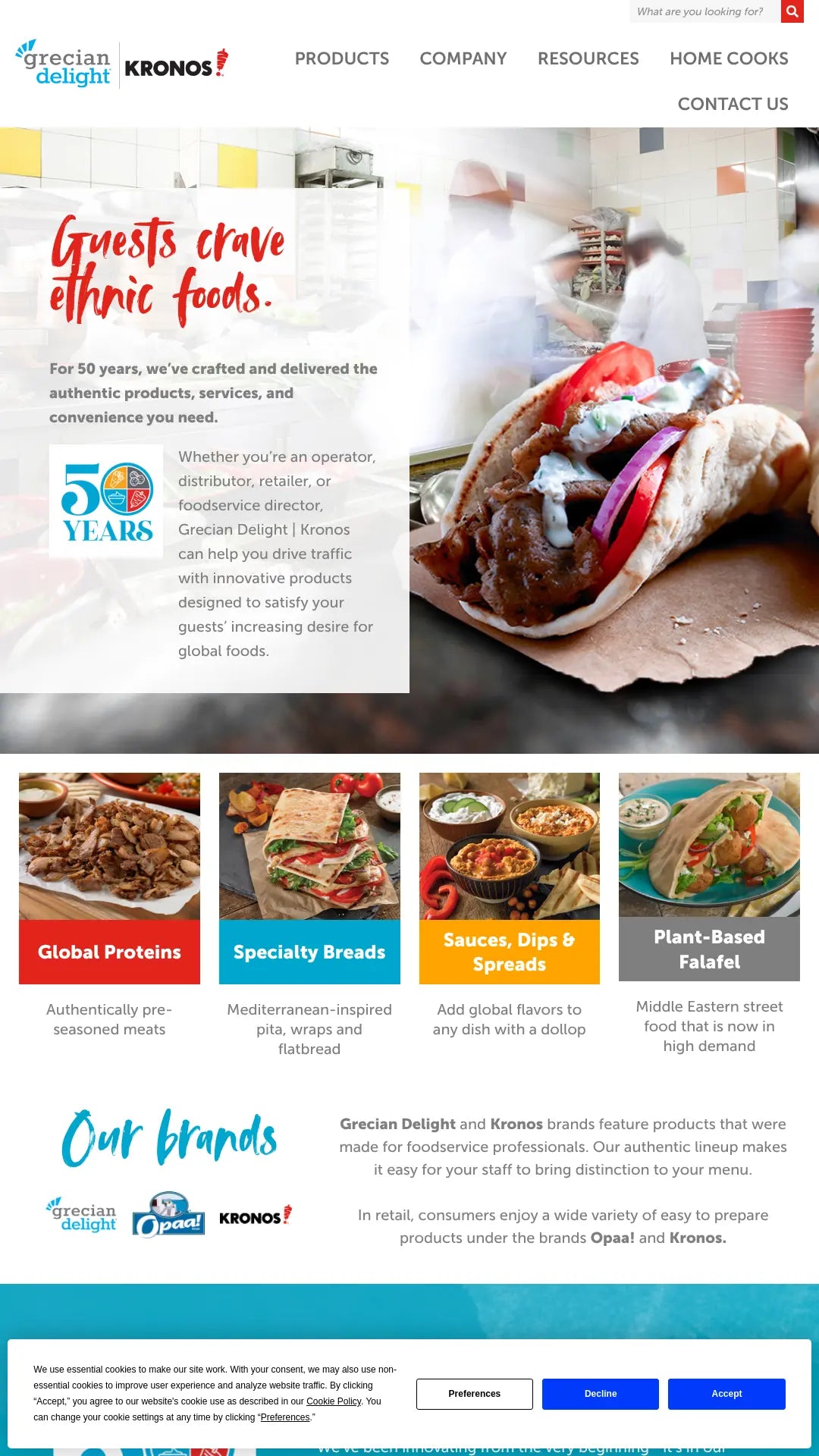 Screenshot: the Grecian Delight Foods website.