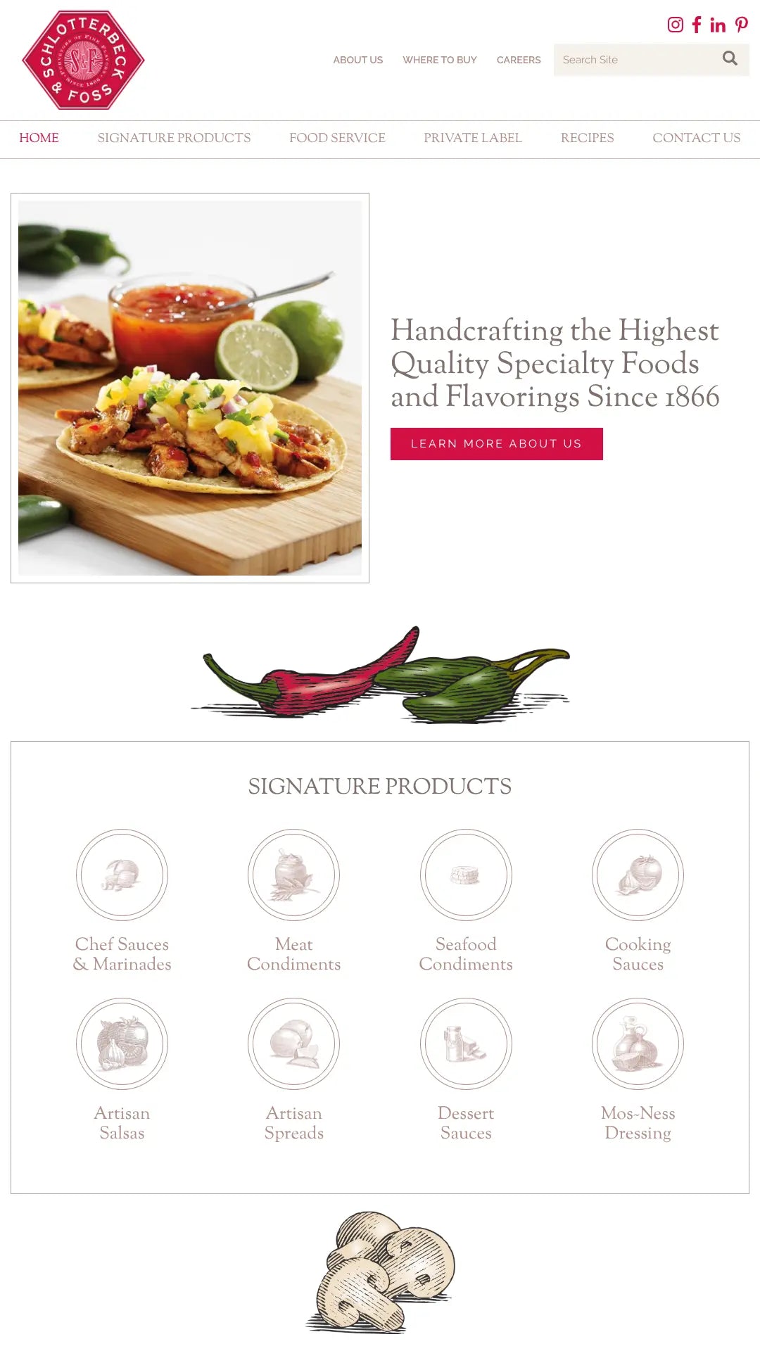 Screenshot: the Schlotterbeck & Foss website.