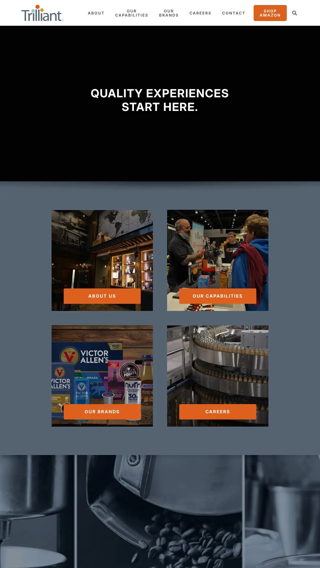 Screenshot: the Trilliant Food & Nutrition, LLC website.