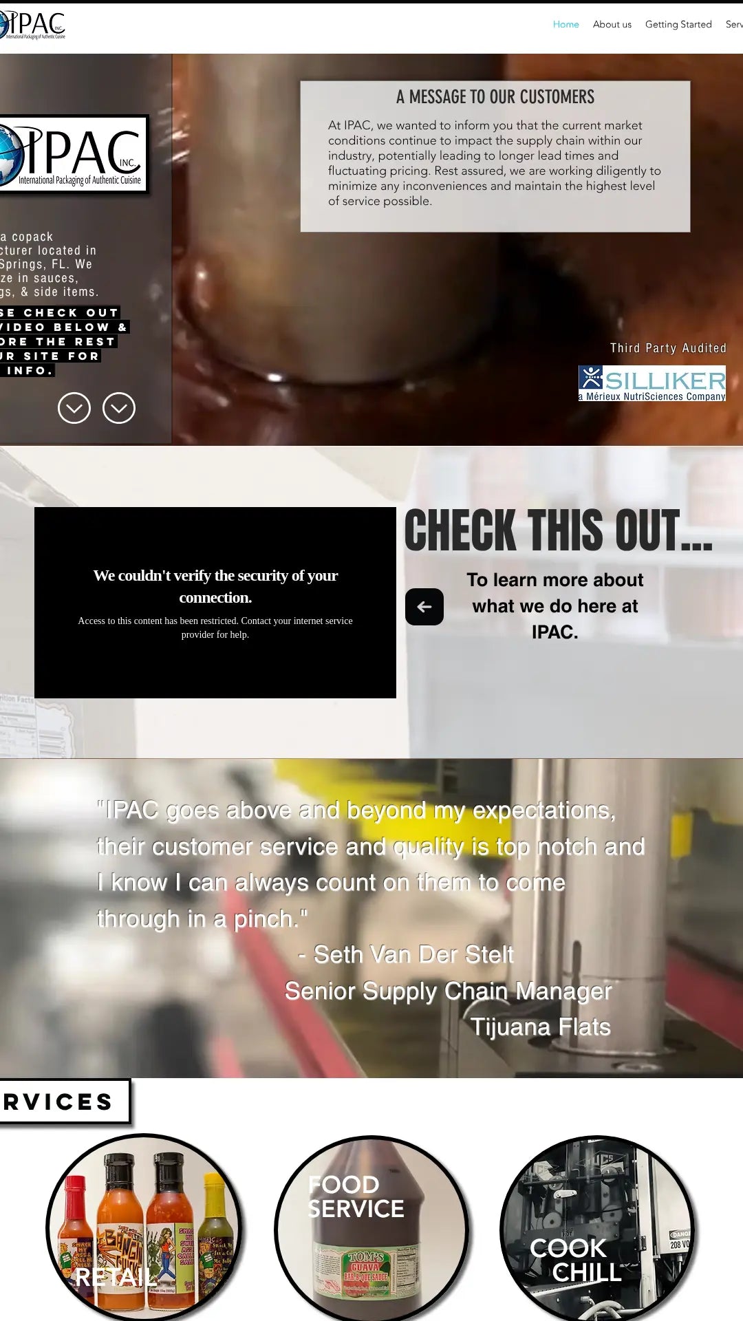 Screenshot: the IPAC website.