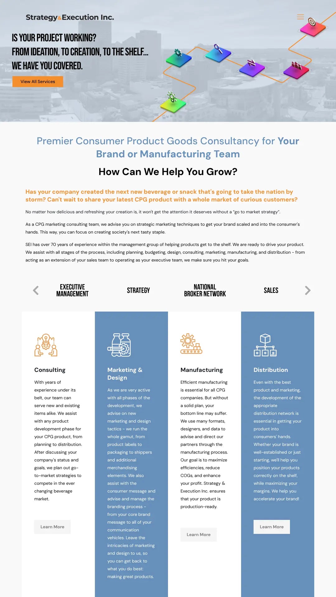 Screenshot: the Strategy CPG website.