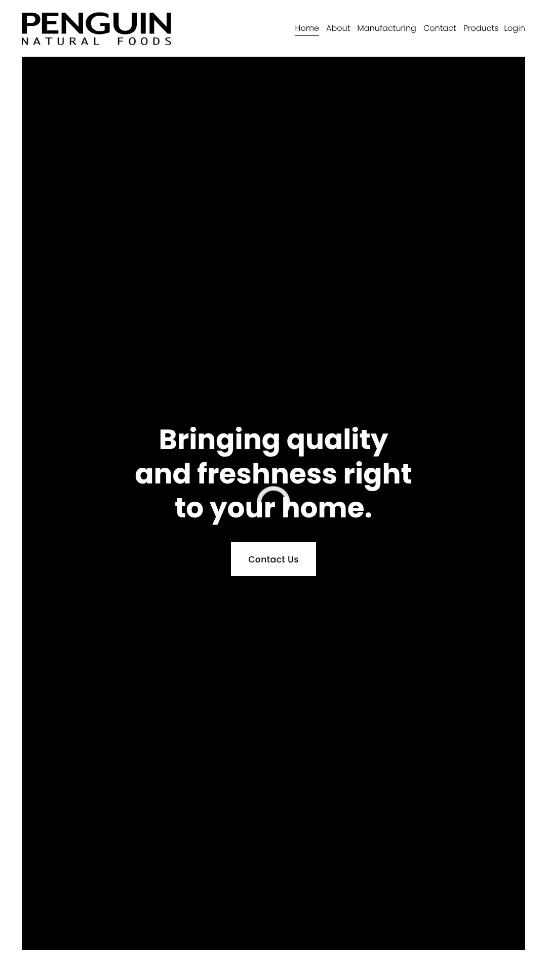 Screenshot: the Penguin Foods website.