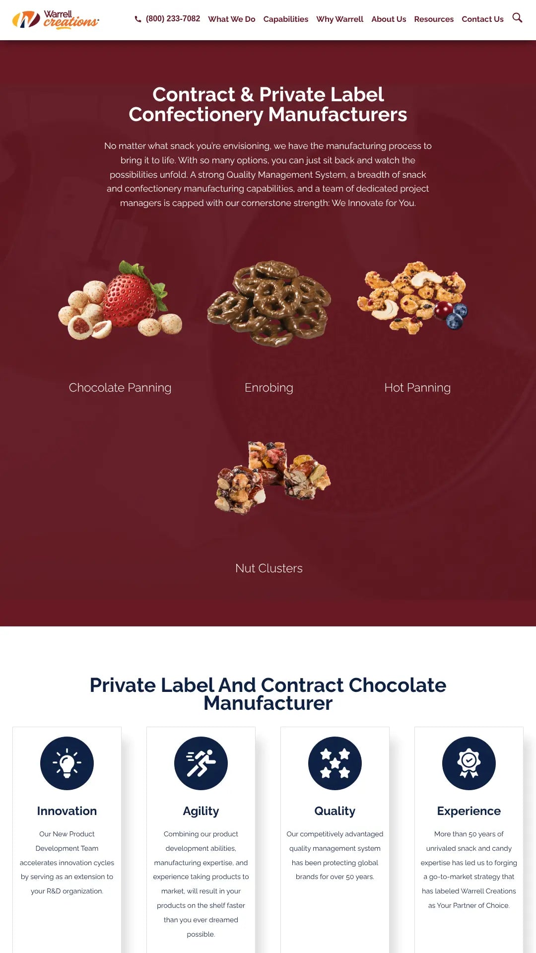 Screenshot: the The Warrell Corporation website.