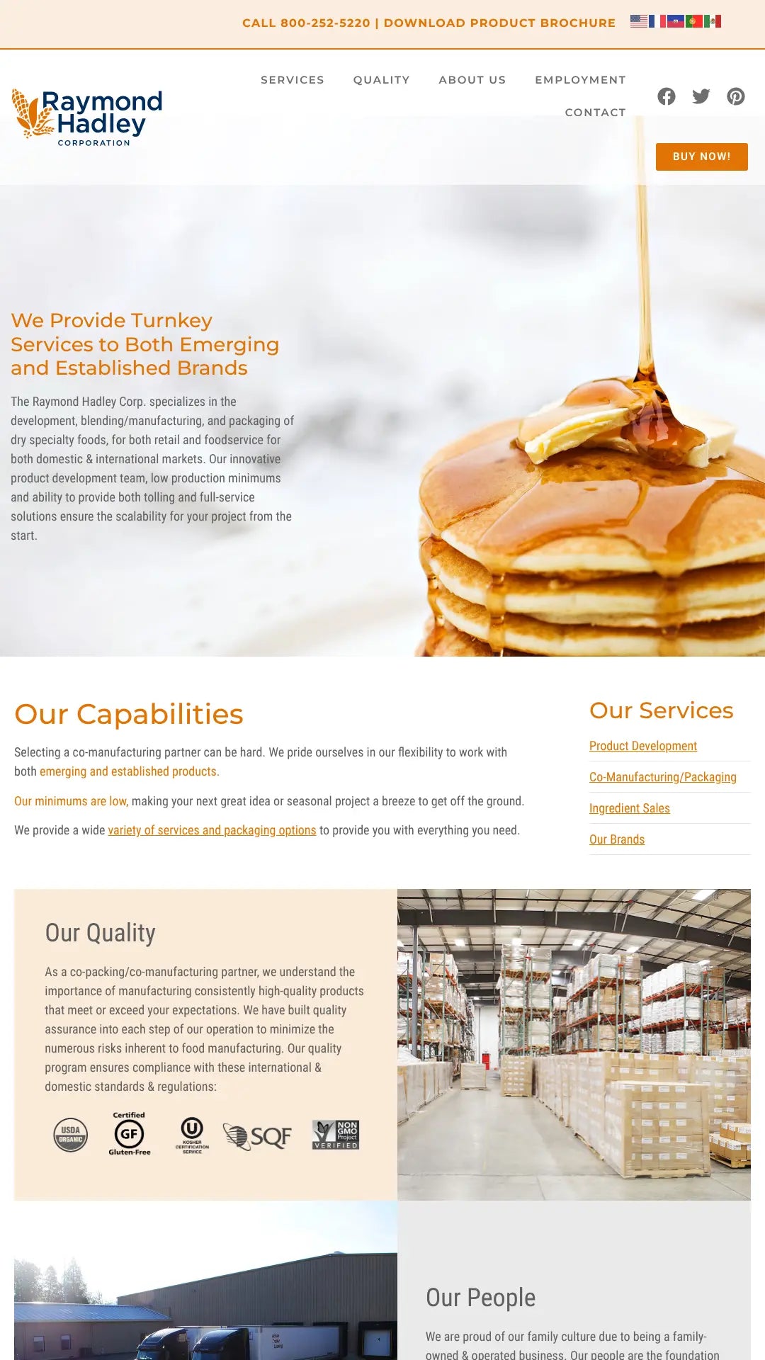 Screenshot: the The Raymond-Hadley Corp. website.