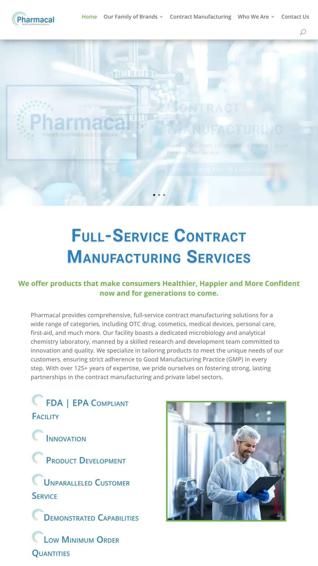 Screenshot: the Lake Consumer Products website.