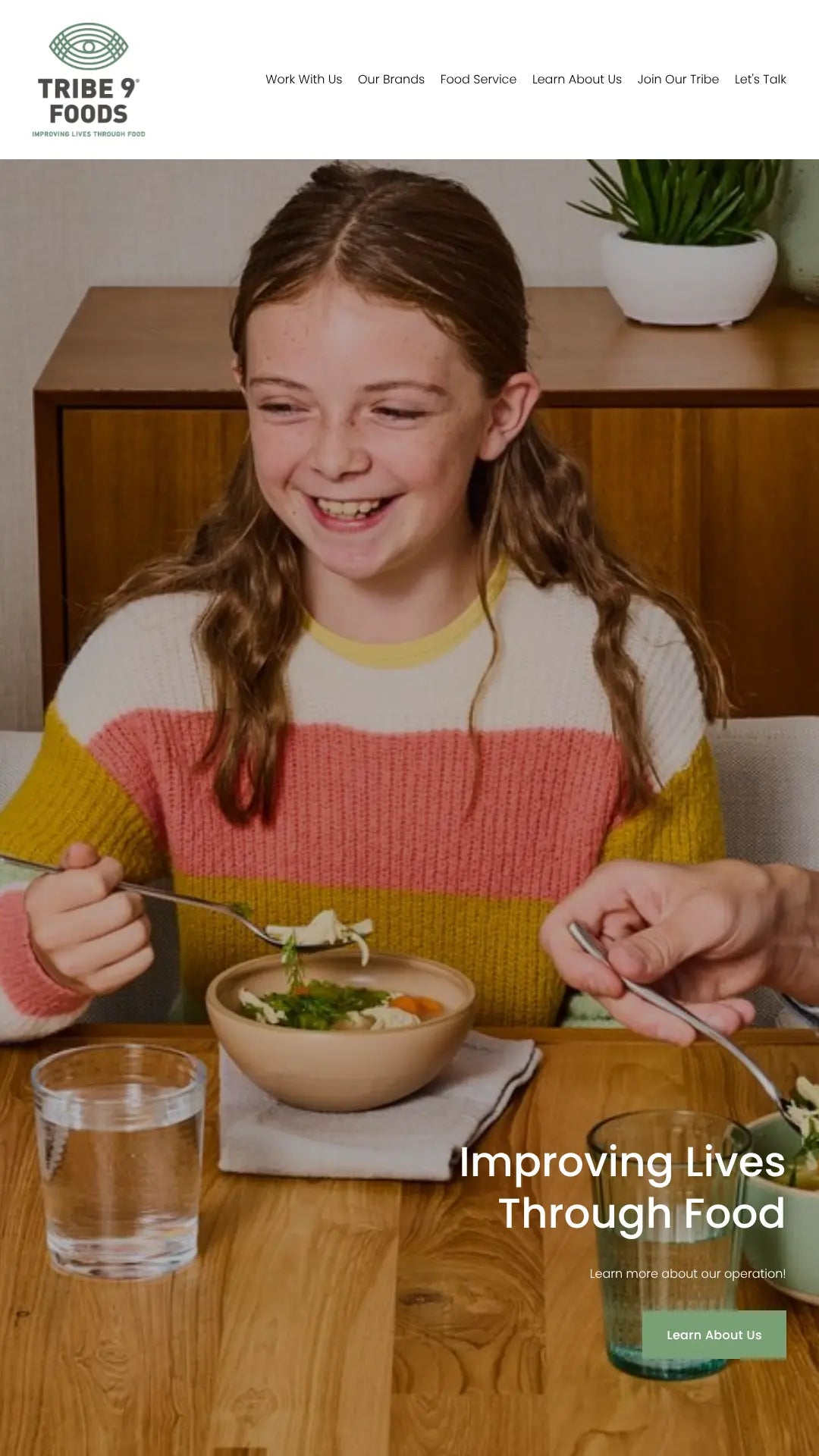 Screenshot: the Tribe 9 Foods website.