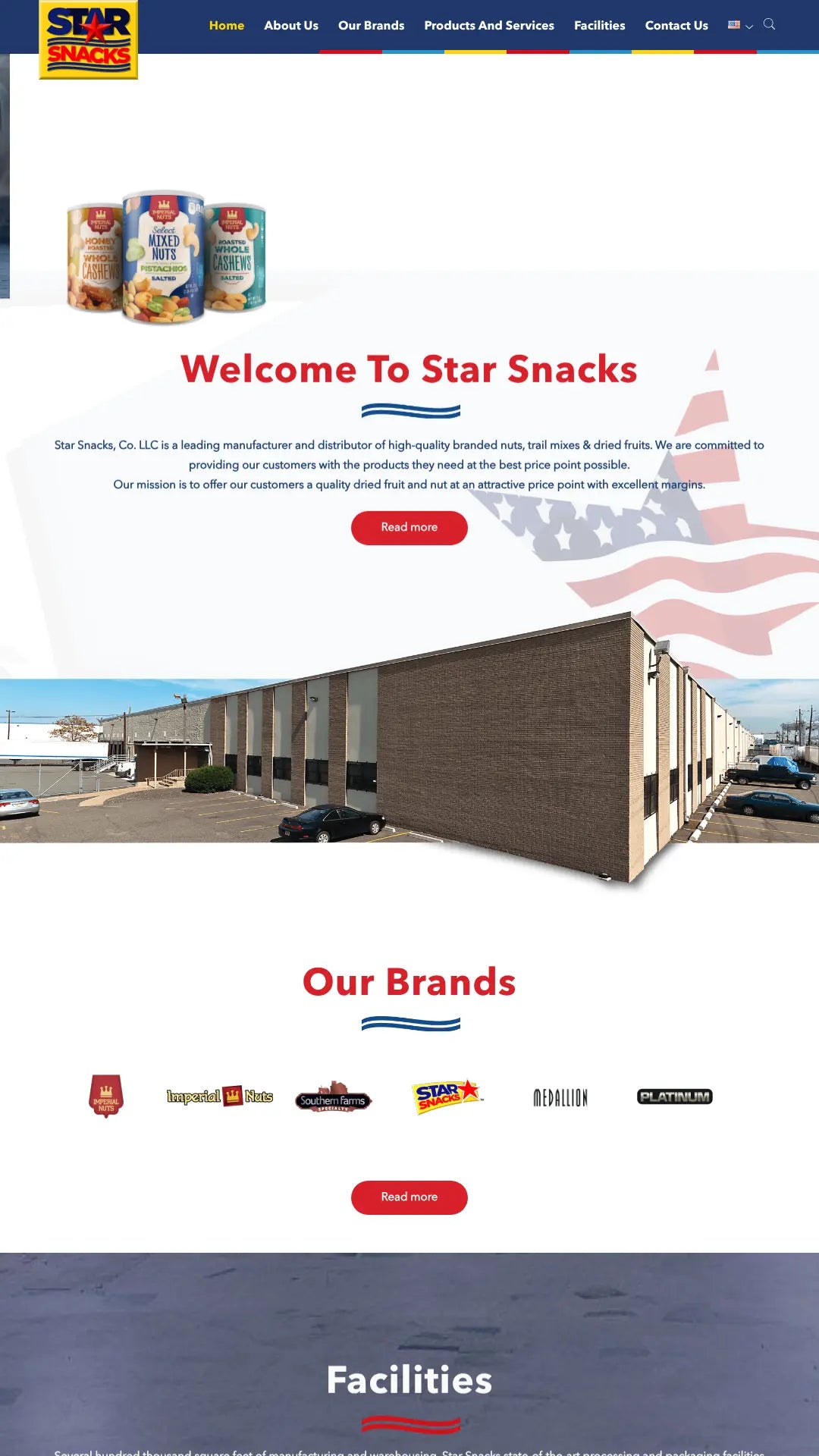 Screenshot: the Star Snack website.