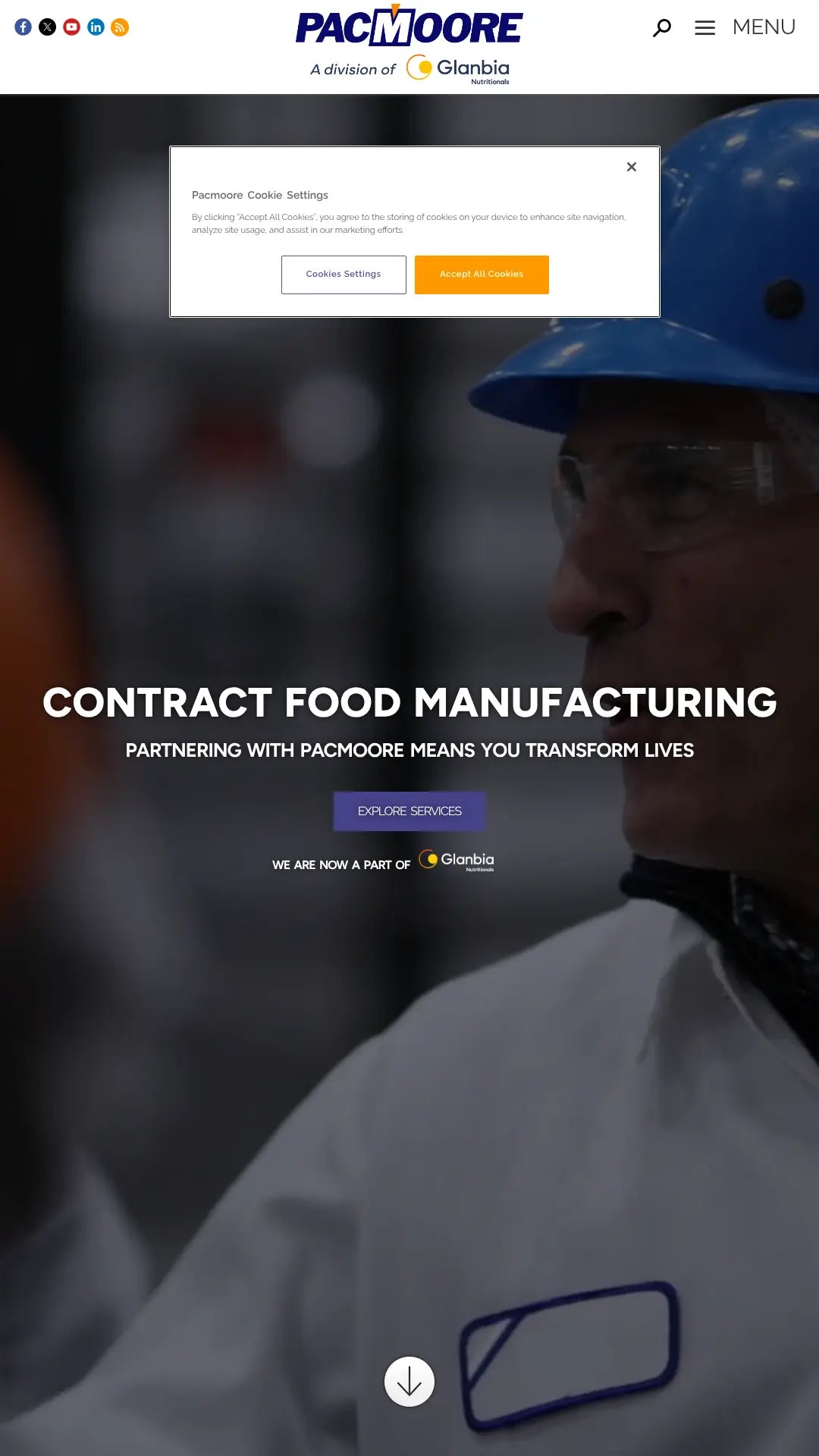 Screenshot: the PacMoore website.
