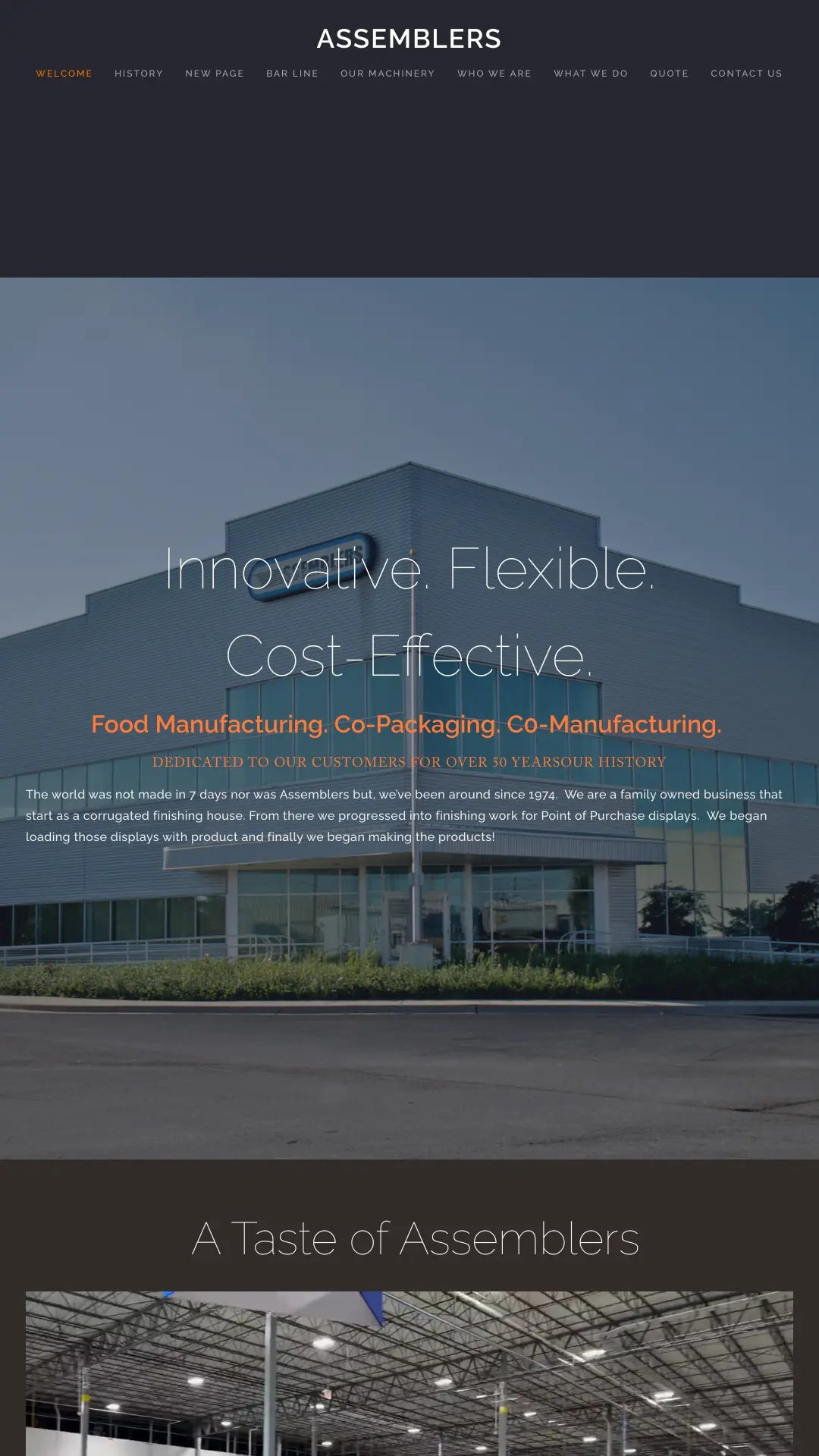 Screenshot: the Assemblers Inc website.