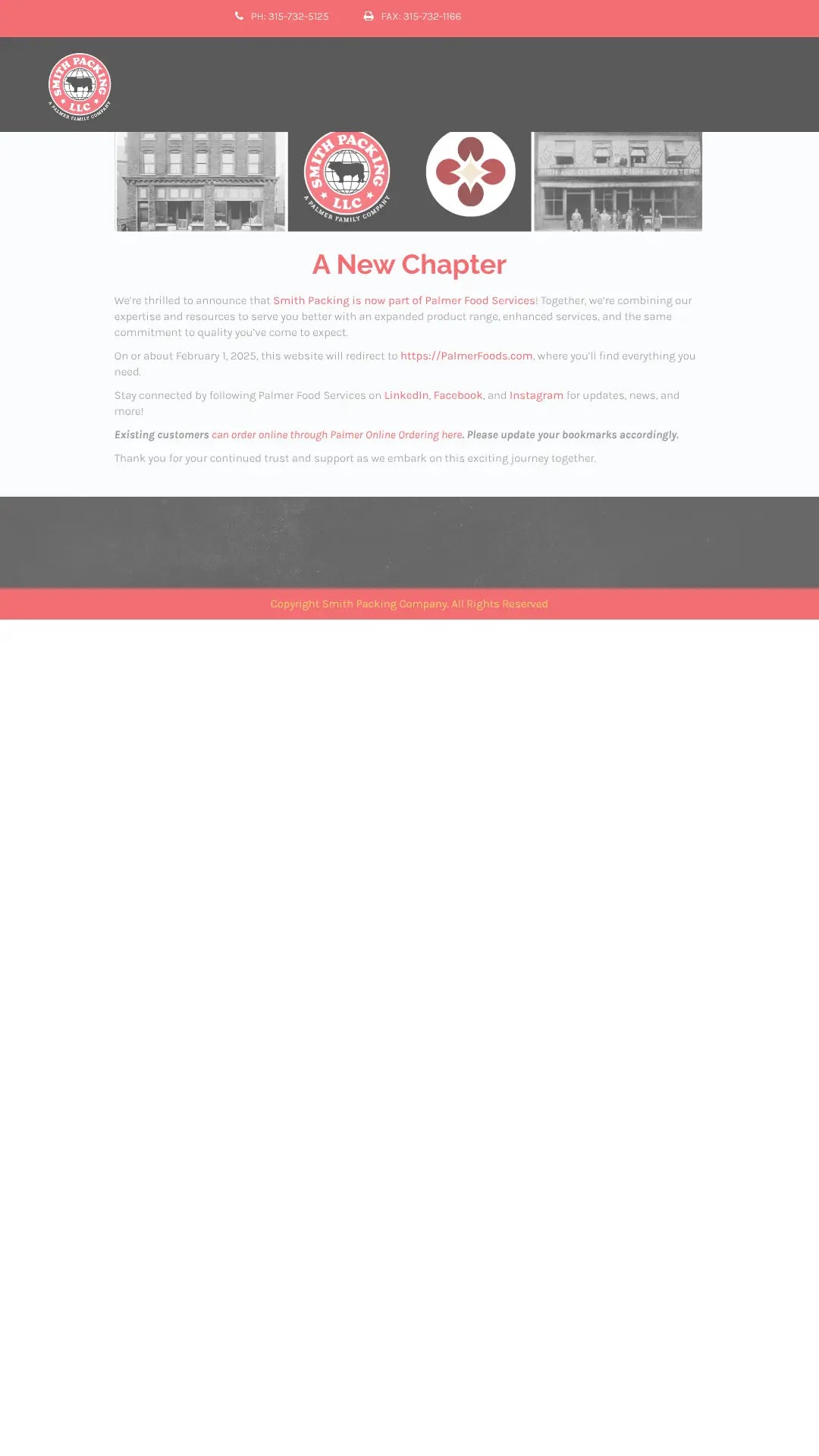 Screenshot: the Smith Packing website.