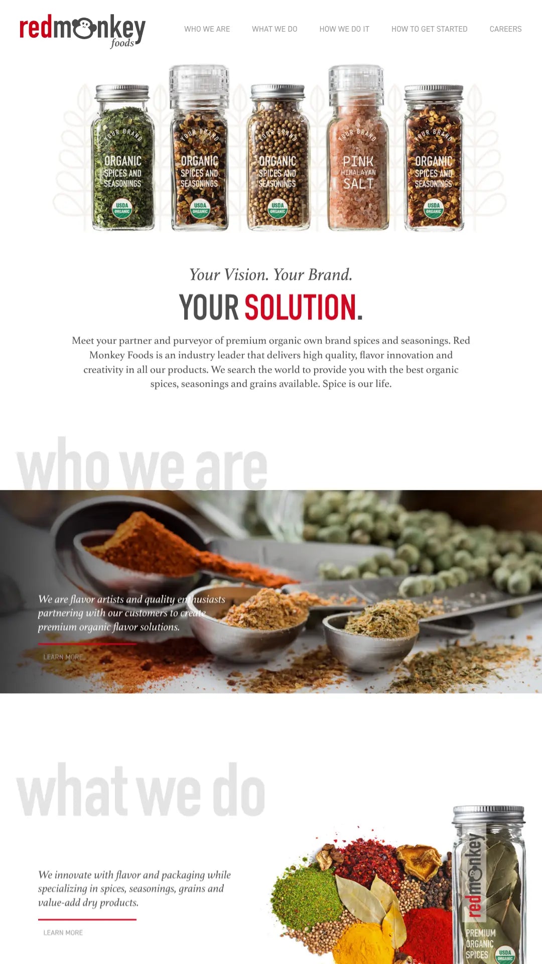 Screenshot: the Red Monkey Foods website.