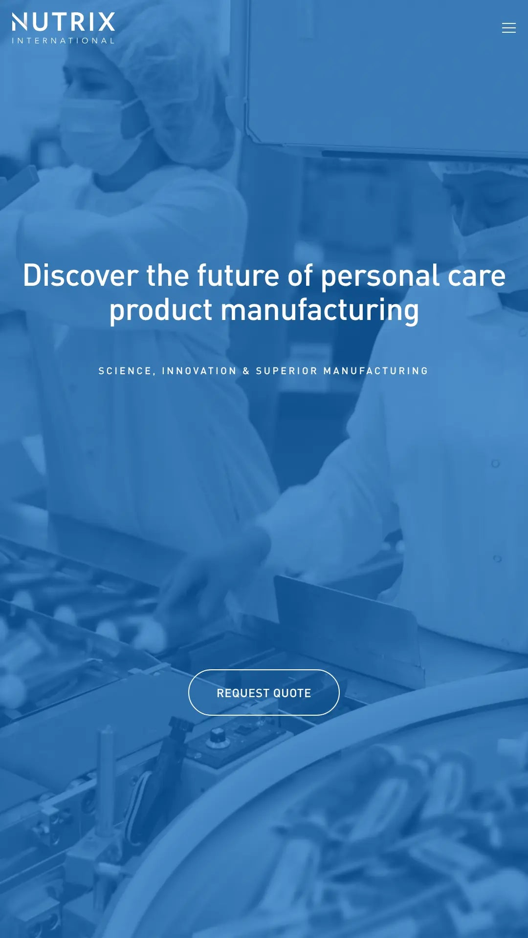 Screenshot: the Nutrix USA website.