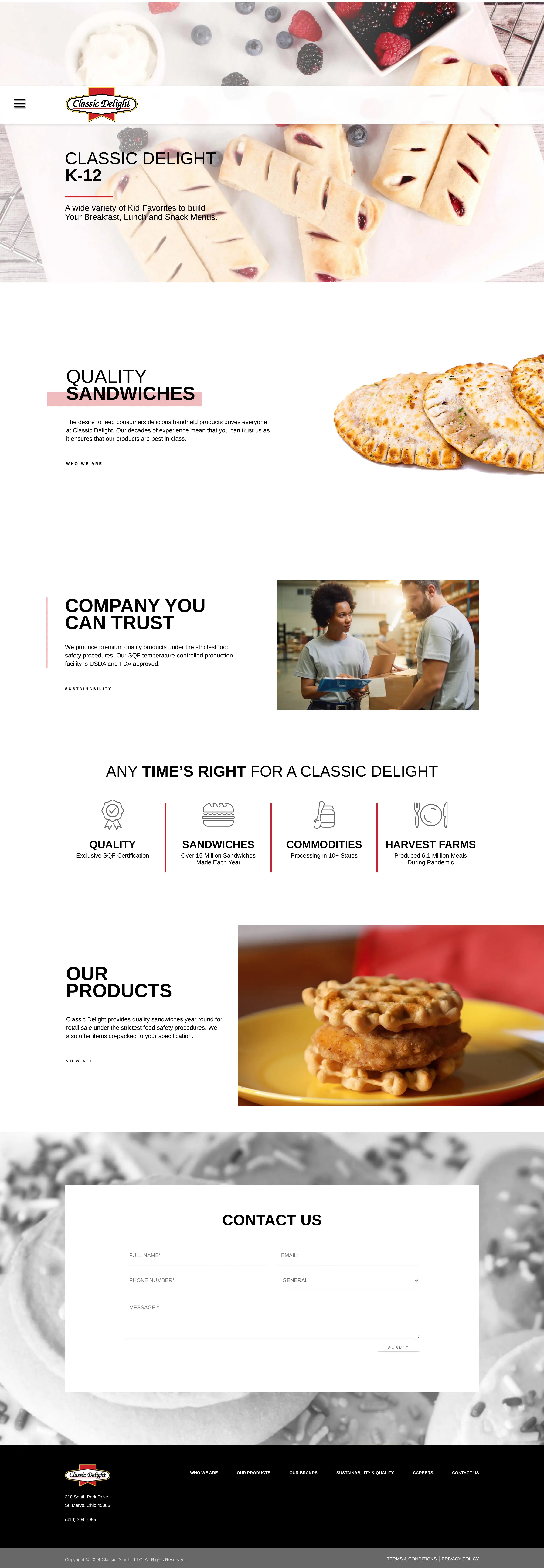 Screenshot: the Classic Delight Inc. website.