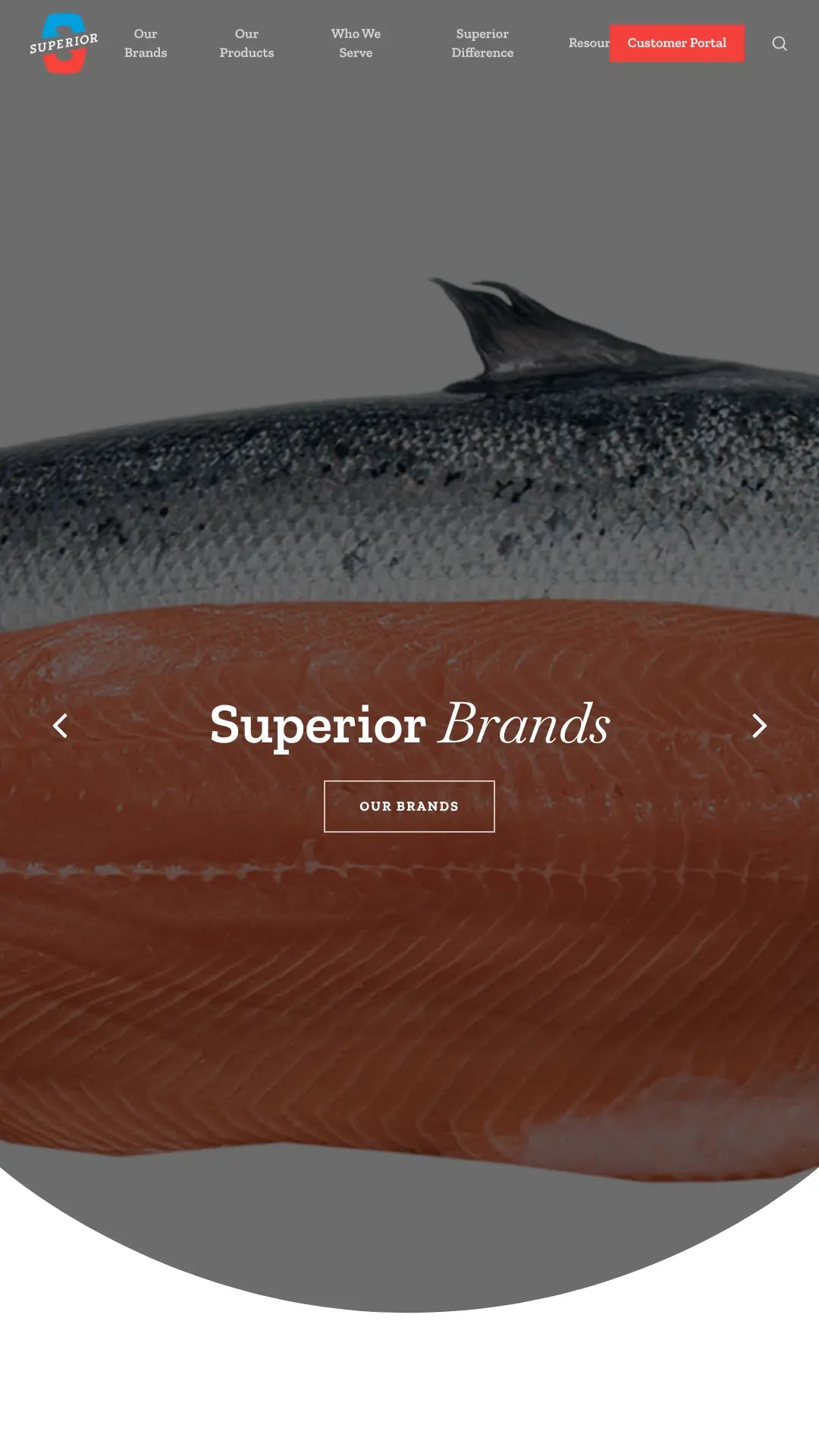 Screenshot: the Superior Foods Co. website.