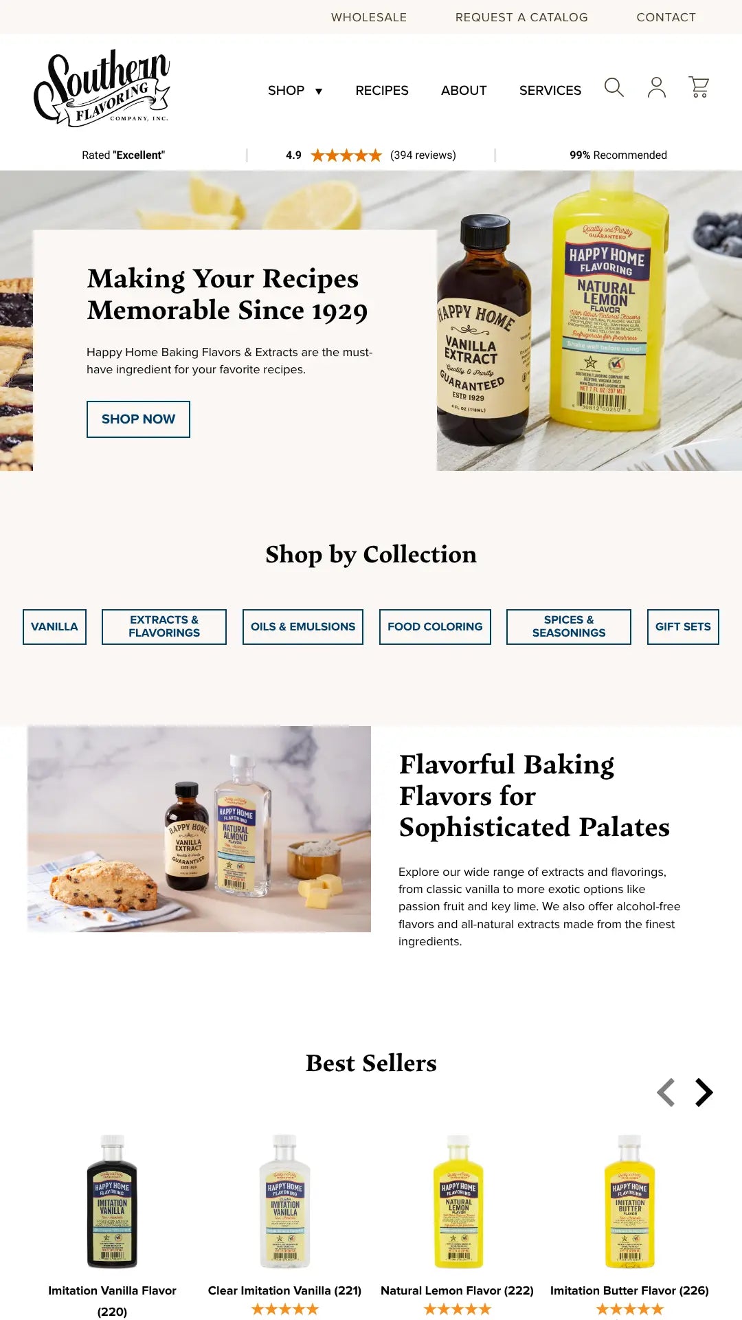 Screenshot: the Southern Flavoring Company website.