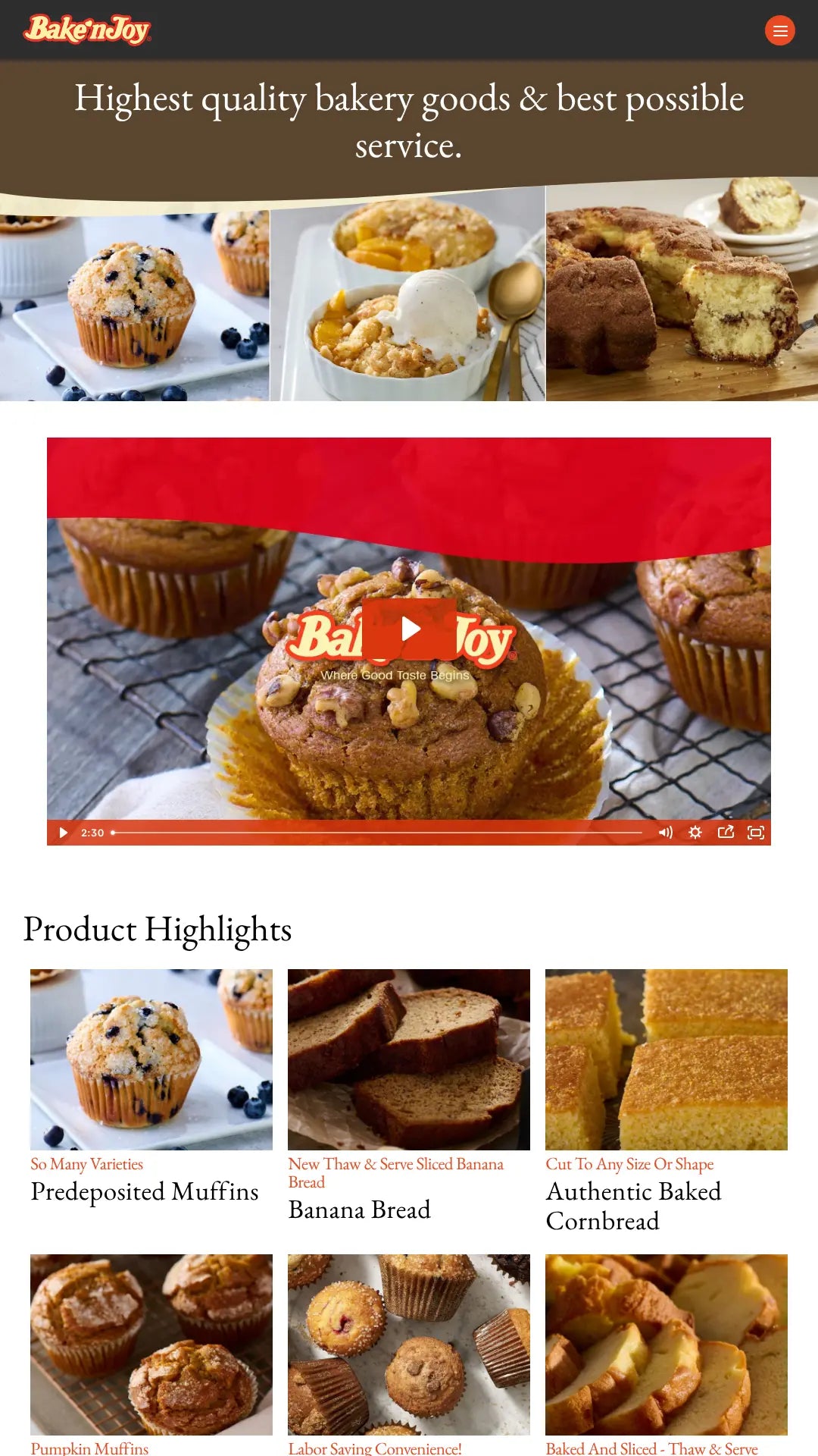 Screenshot: the Baken-Joy website.