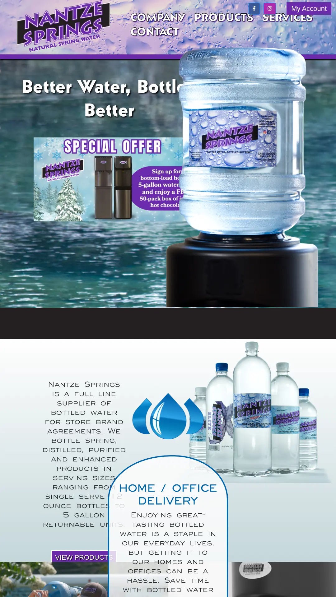 Screenshot: the Nantze Springs website.