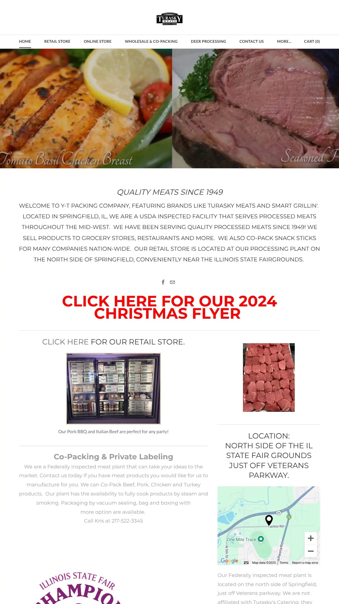 Screenshot: the Turasky Meats website.