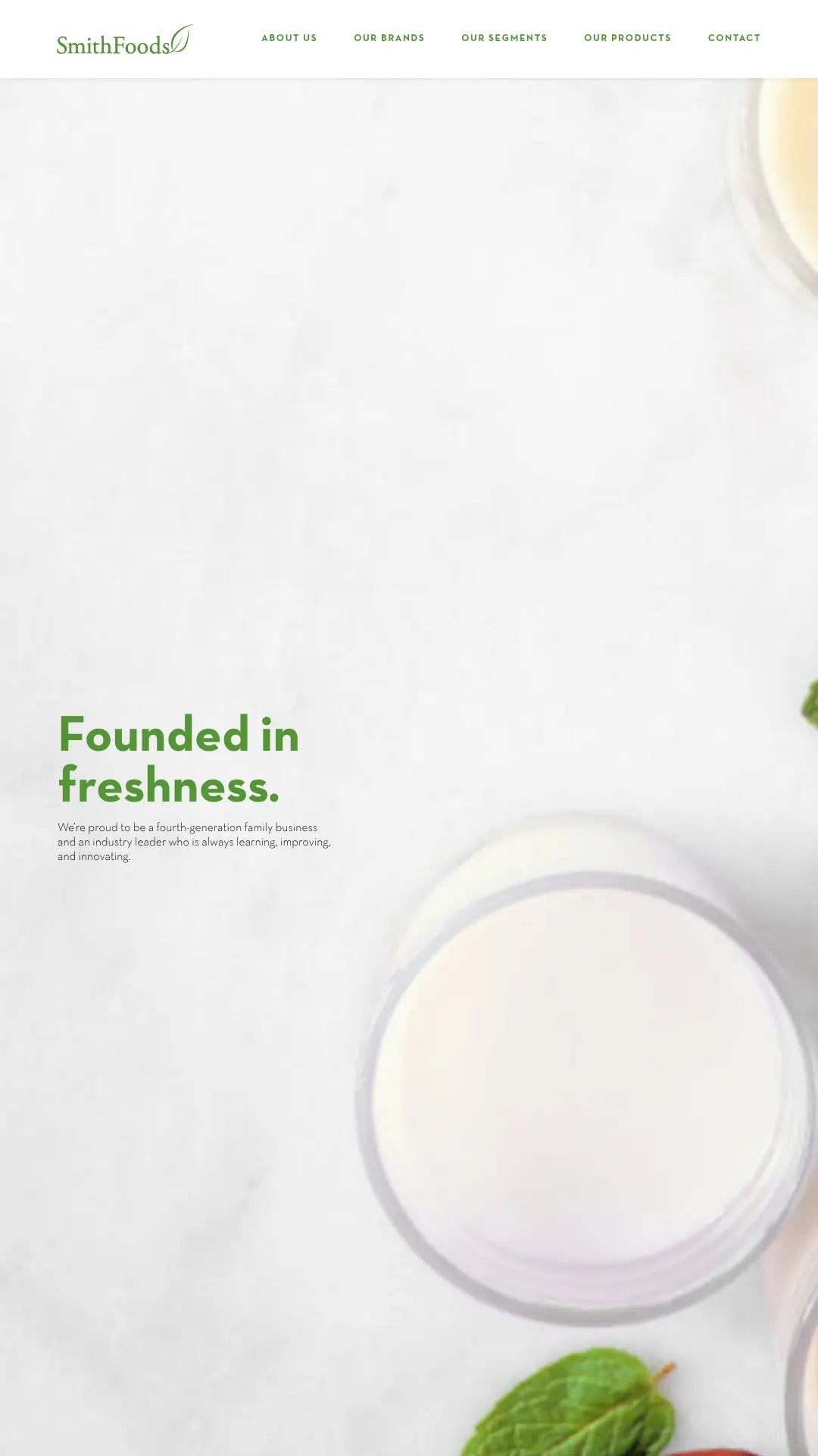 Screenshot: the SmithFoods, Inc. website.