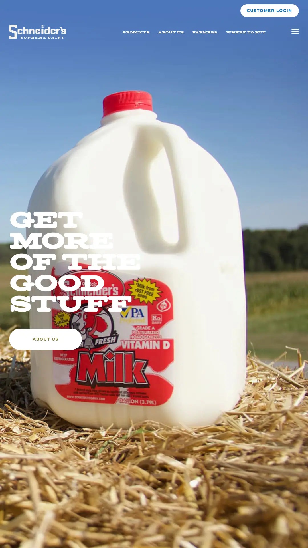 Screenshot: the Schneiders Dairy Inc website.