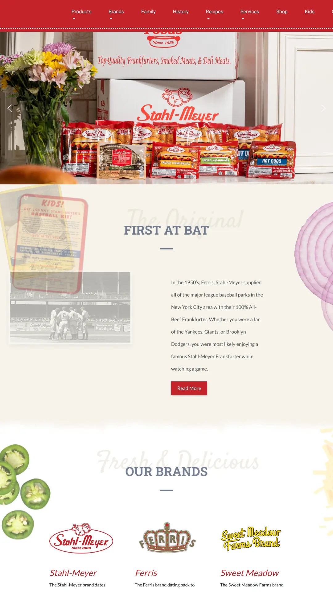 Screenshot: the Stahl-Meyer Foods, Inc. website.