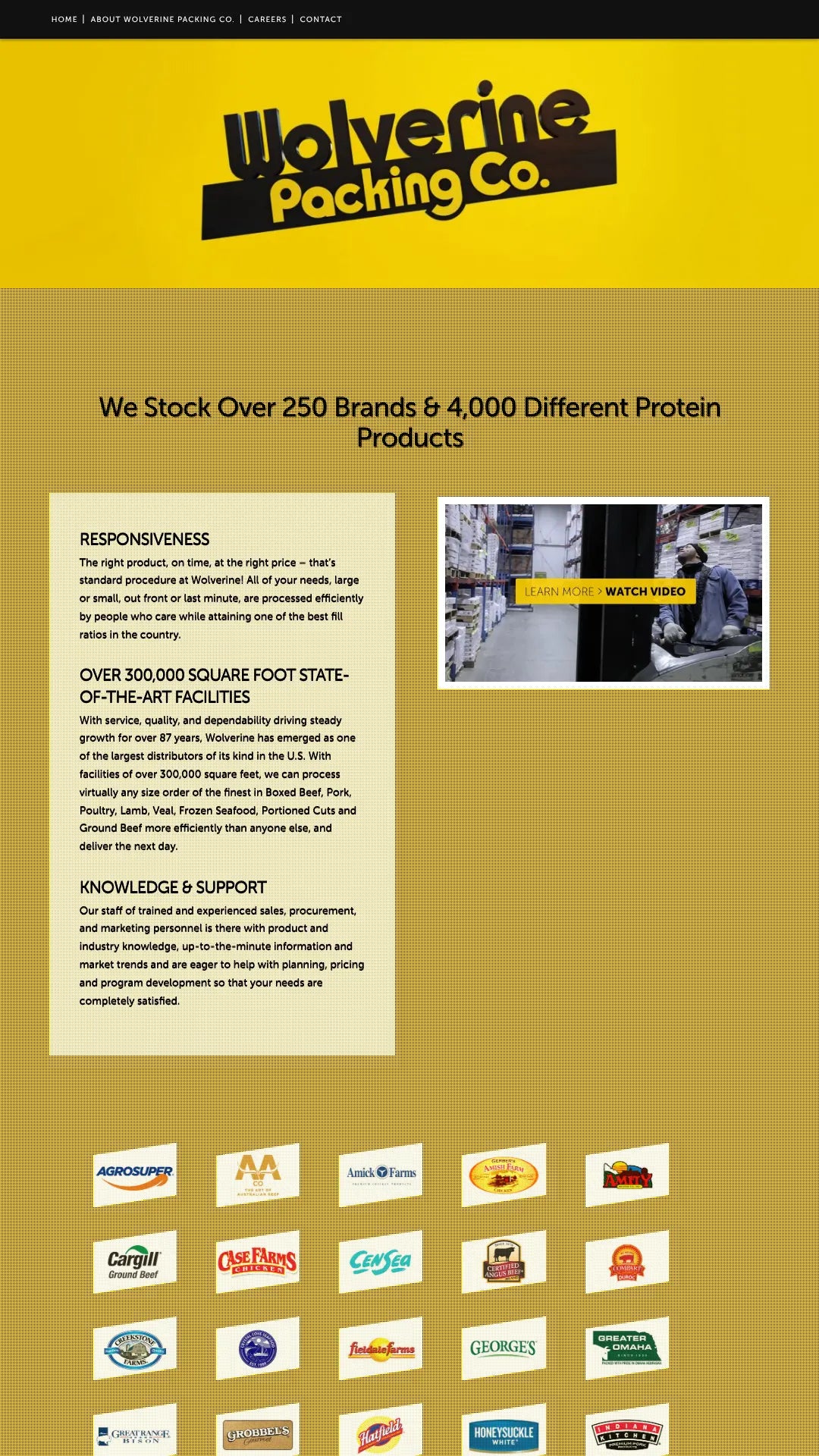 Screenshot: the Wolverine Packing Company website.