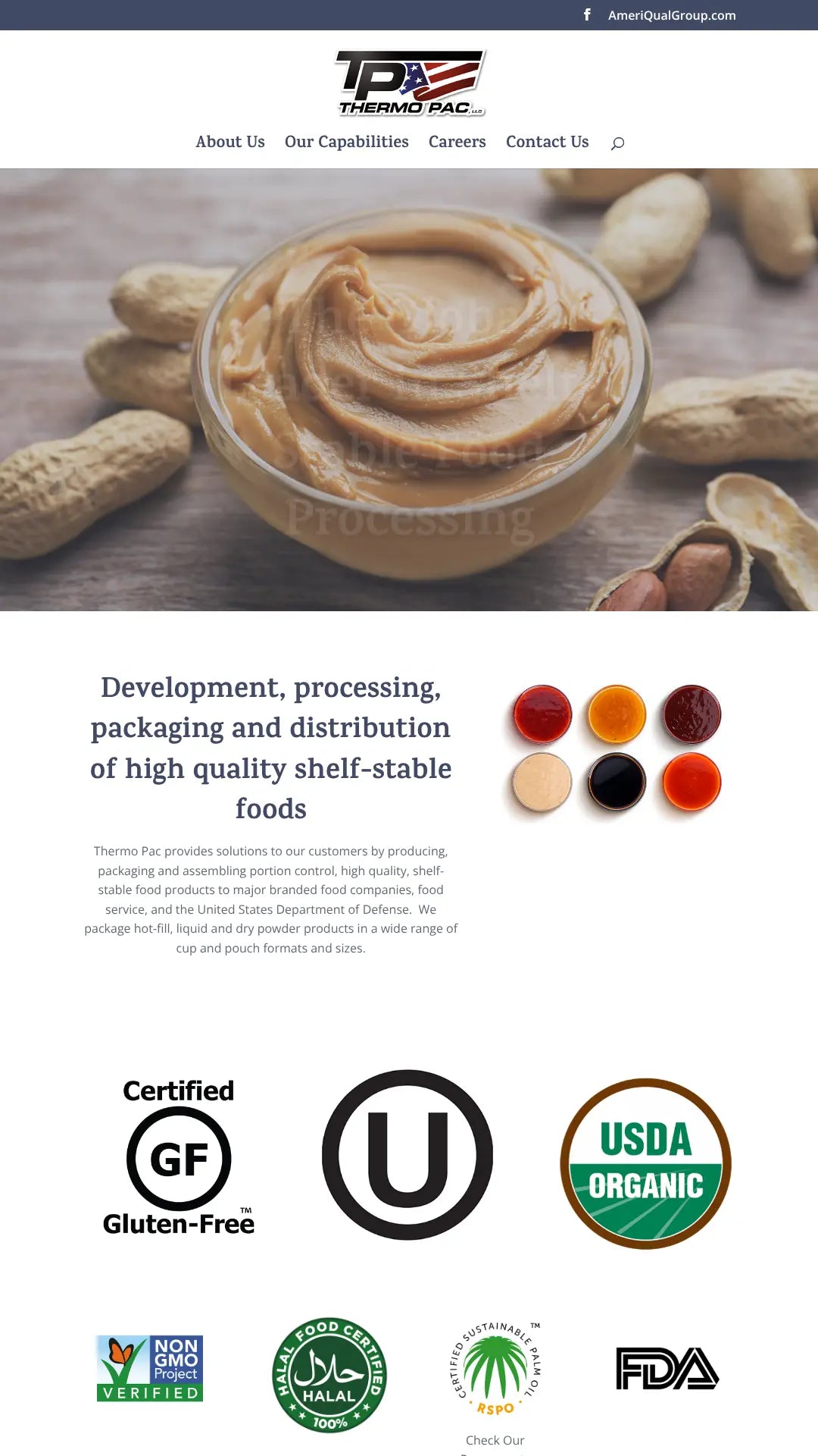 Screenshot: the ThermoPac, LLC website.