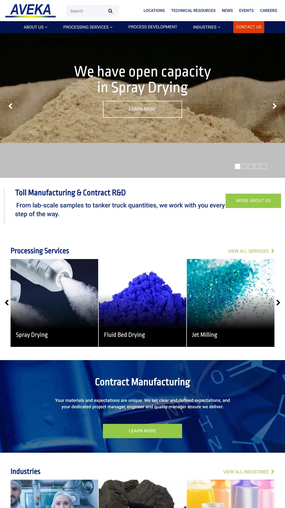 Screenshot: the AVEKA website.