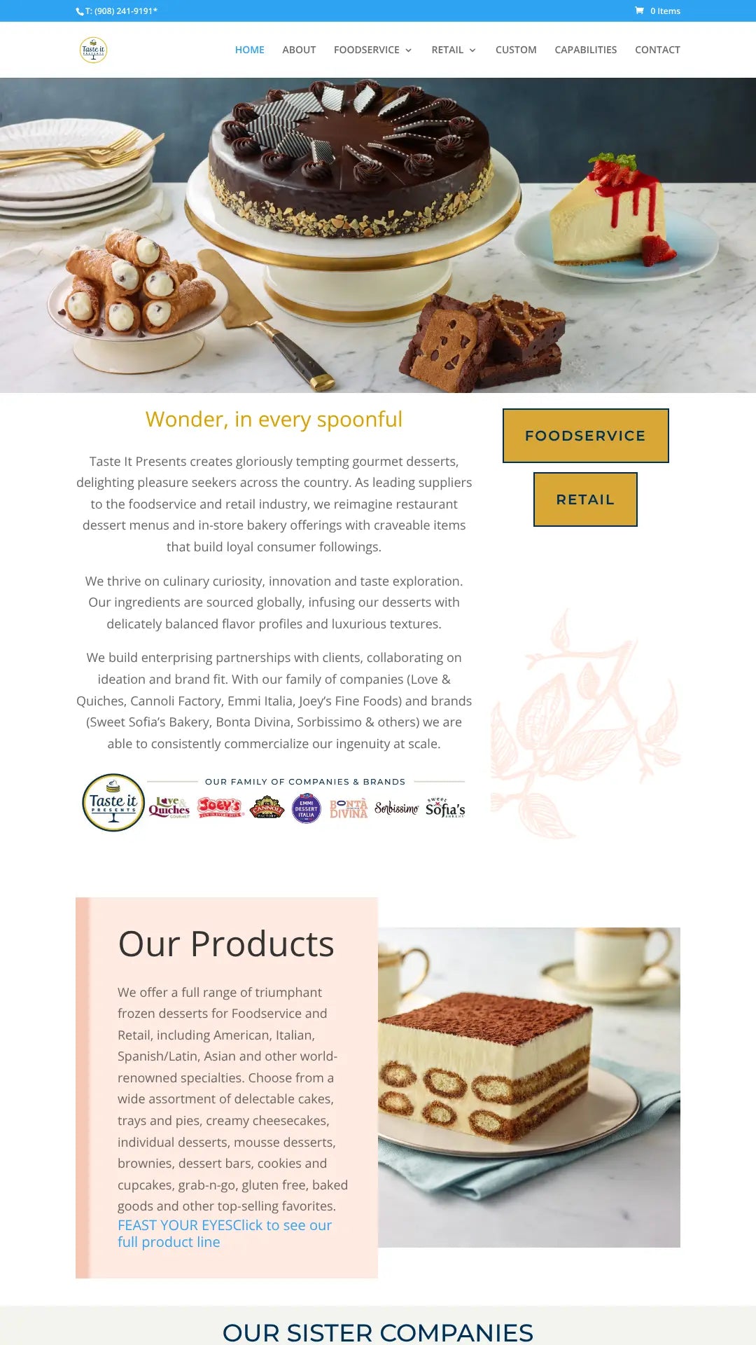 Screenshot: the Taste It Presents website.