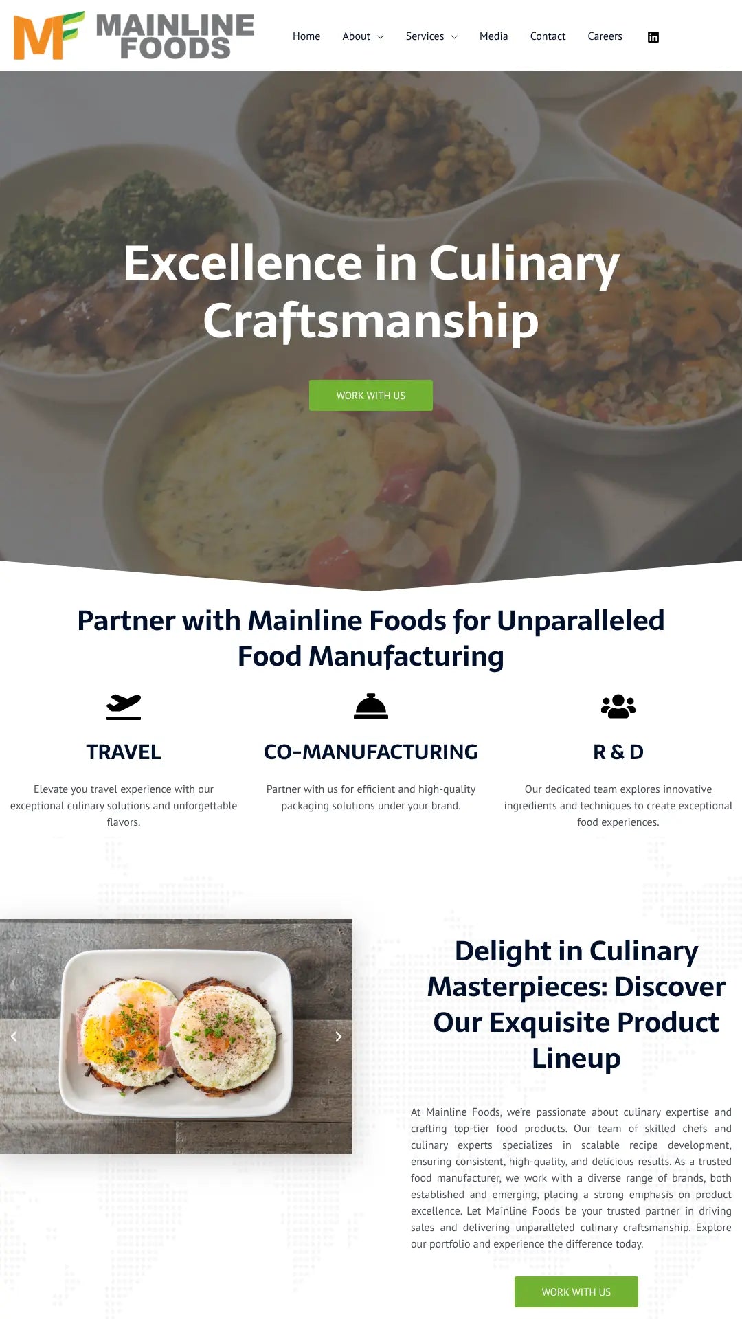 Screenshot: the Mainline Foods website.