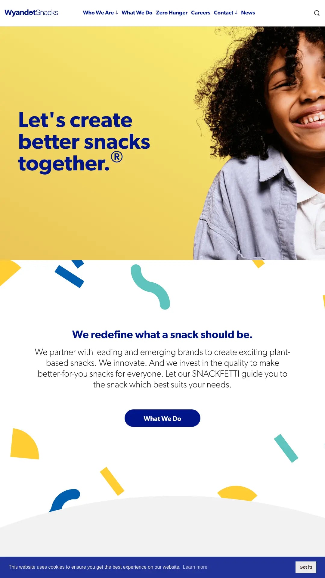 Screenshot: the Wyandot Snacks Inc. website.