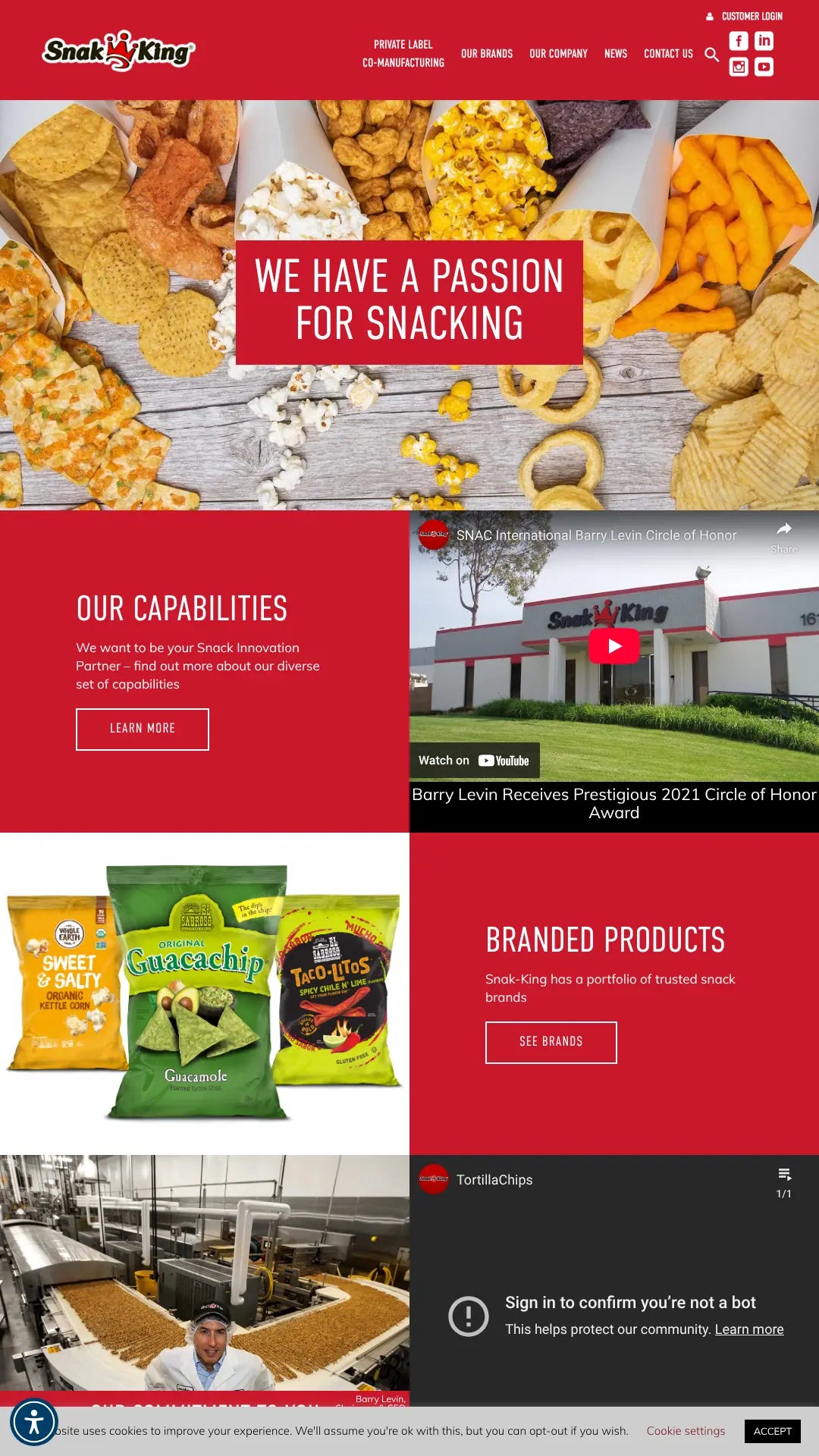 Screenshot: the Snakking website.