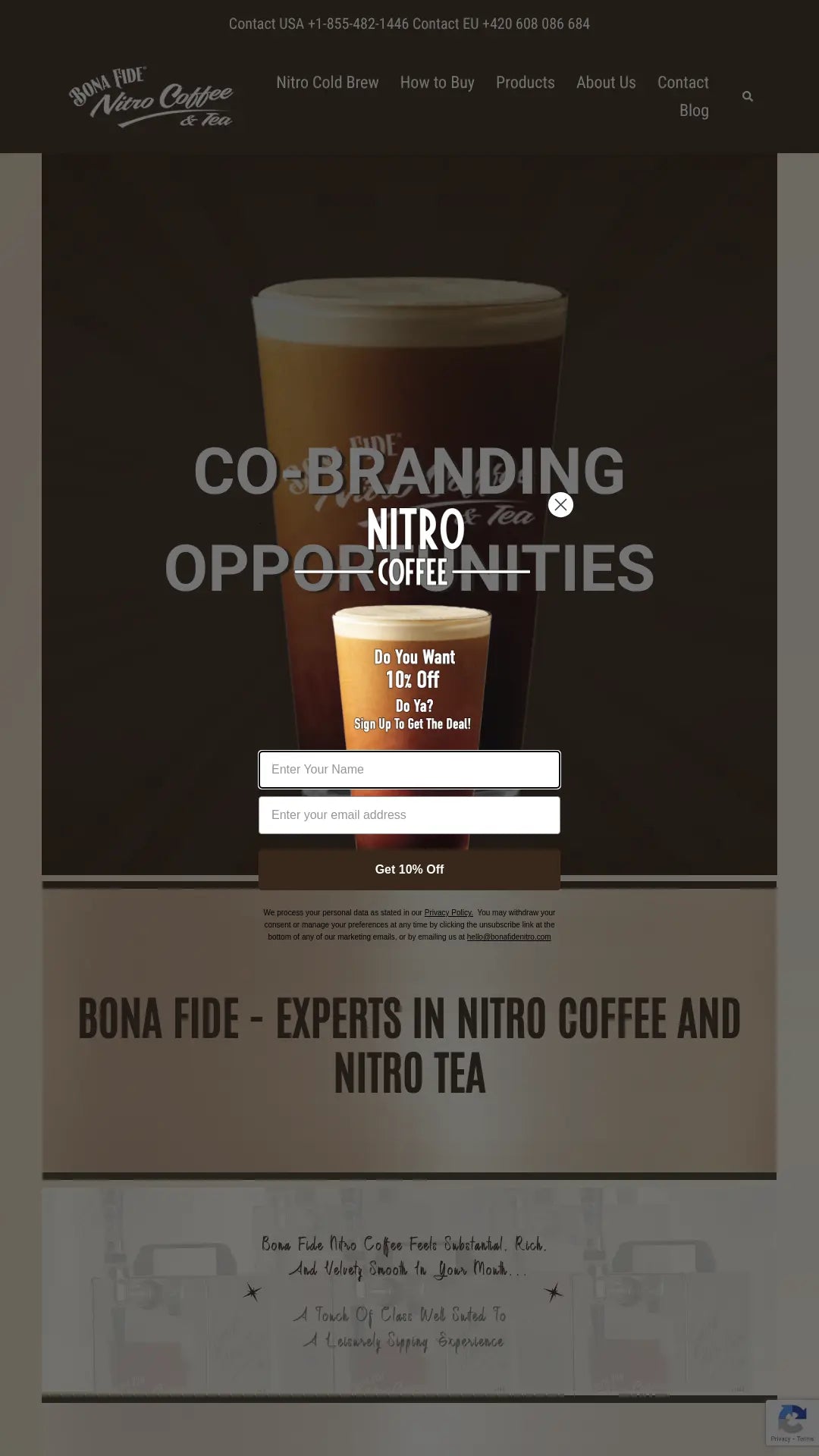Screenshot: the Bonafide Nitro website.