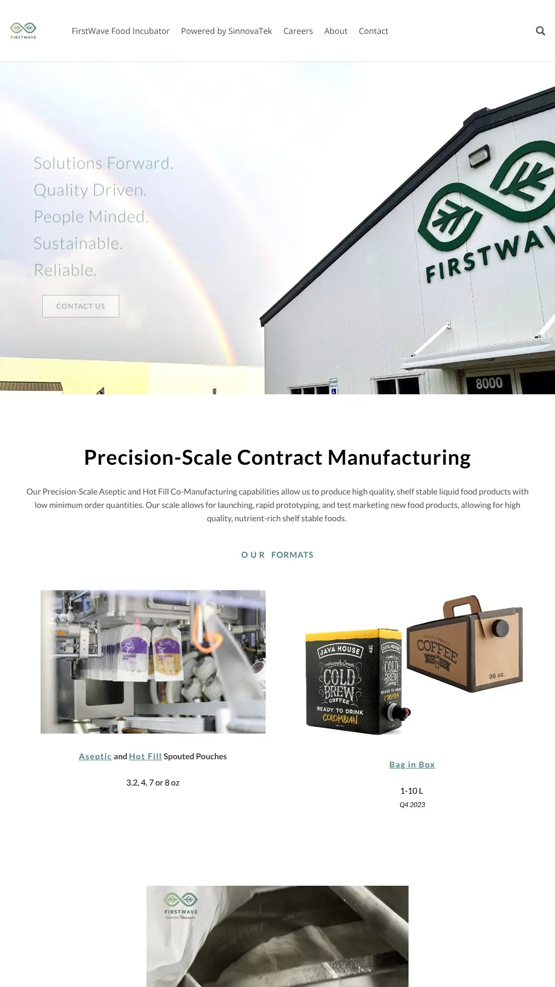 Screenshot: the FirstWave Innovations website.